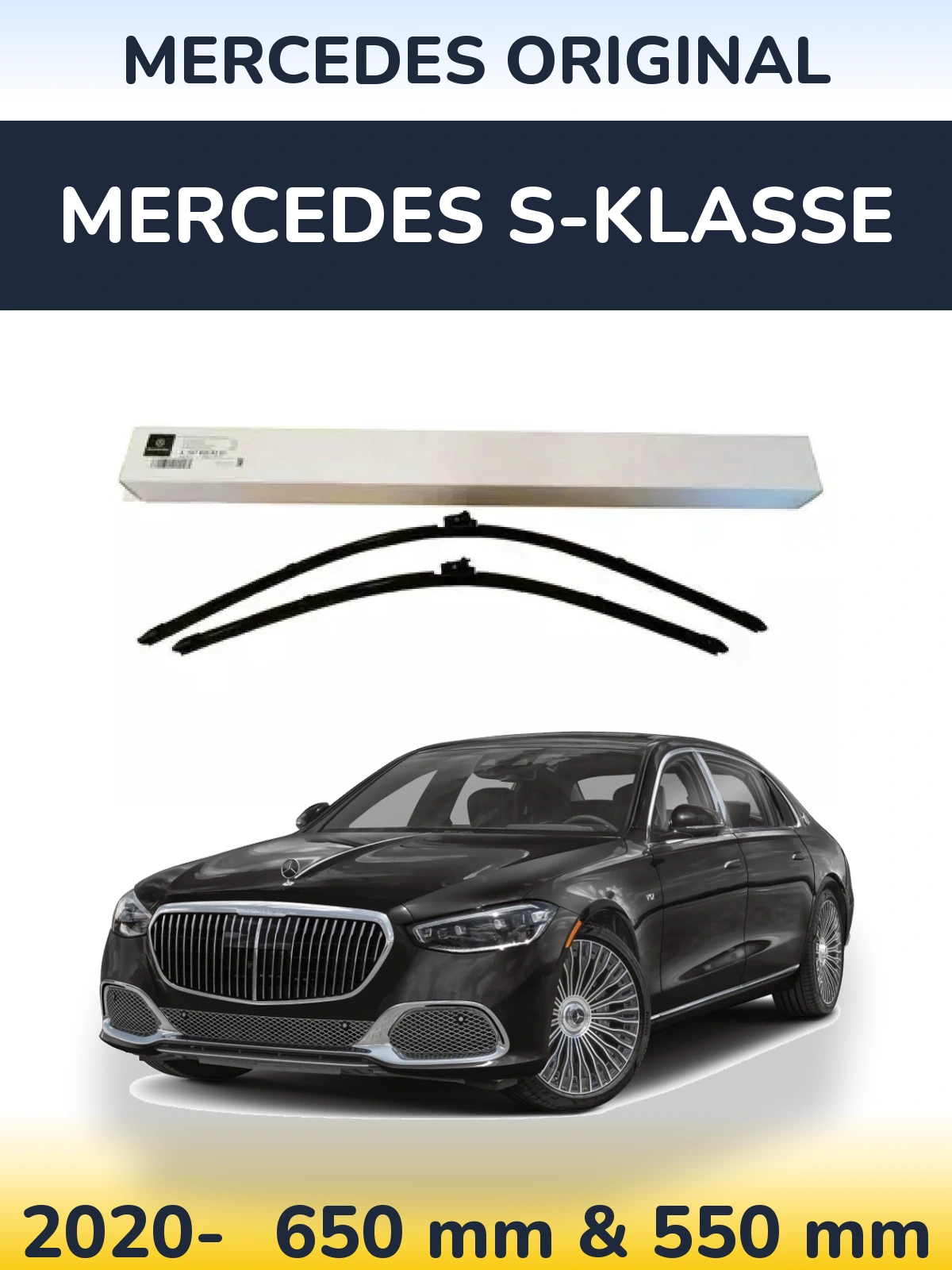 Комплект передніх щіток Mercedes OEM Mercedes Original 650 & 550 мм для Mercedes S-Klasse 2020-2026