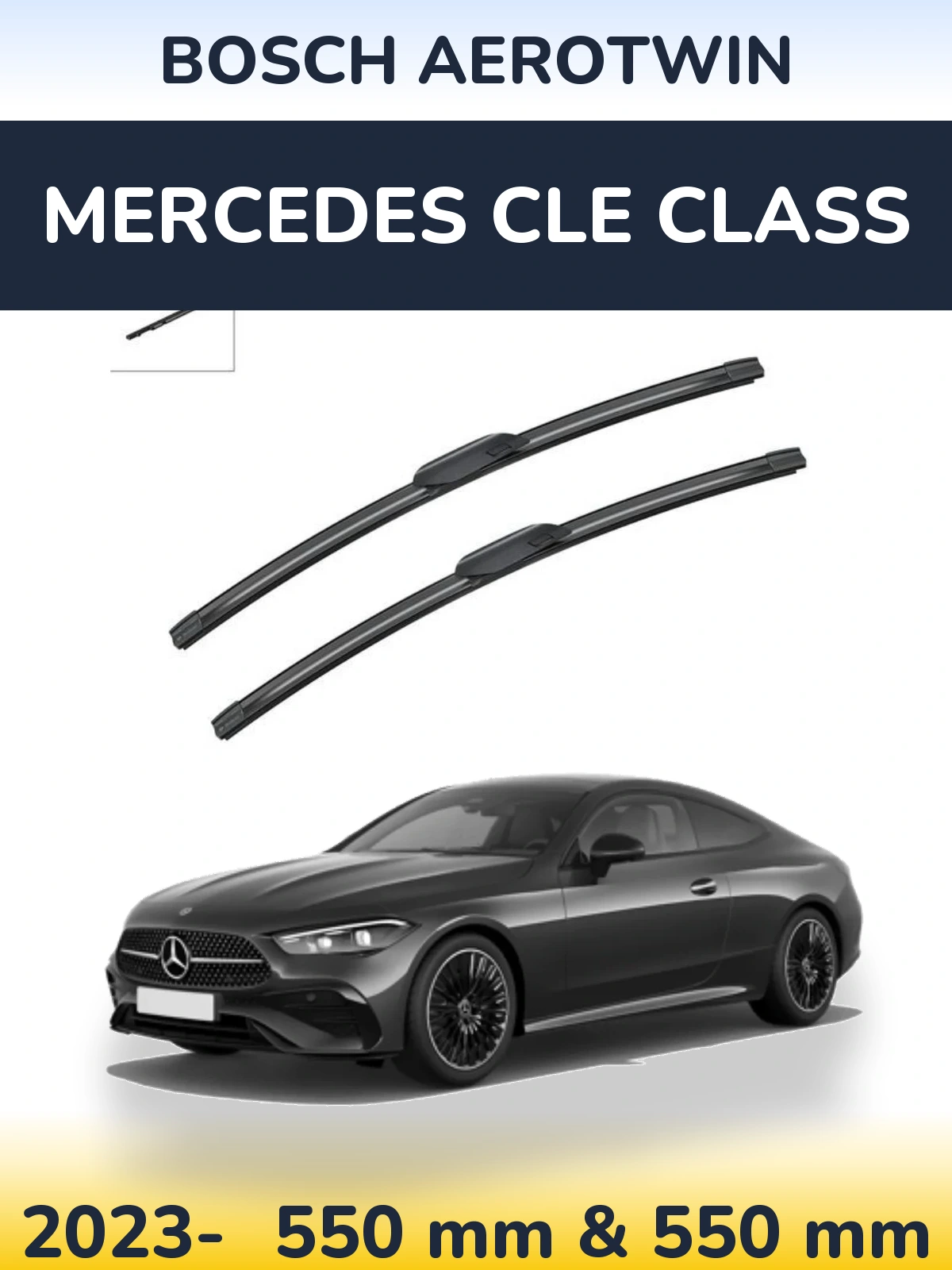 Front wiper blade set BOSCH AeroTwin 550 & 550 mm for Mercedes CLE Class 2023-2026