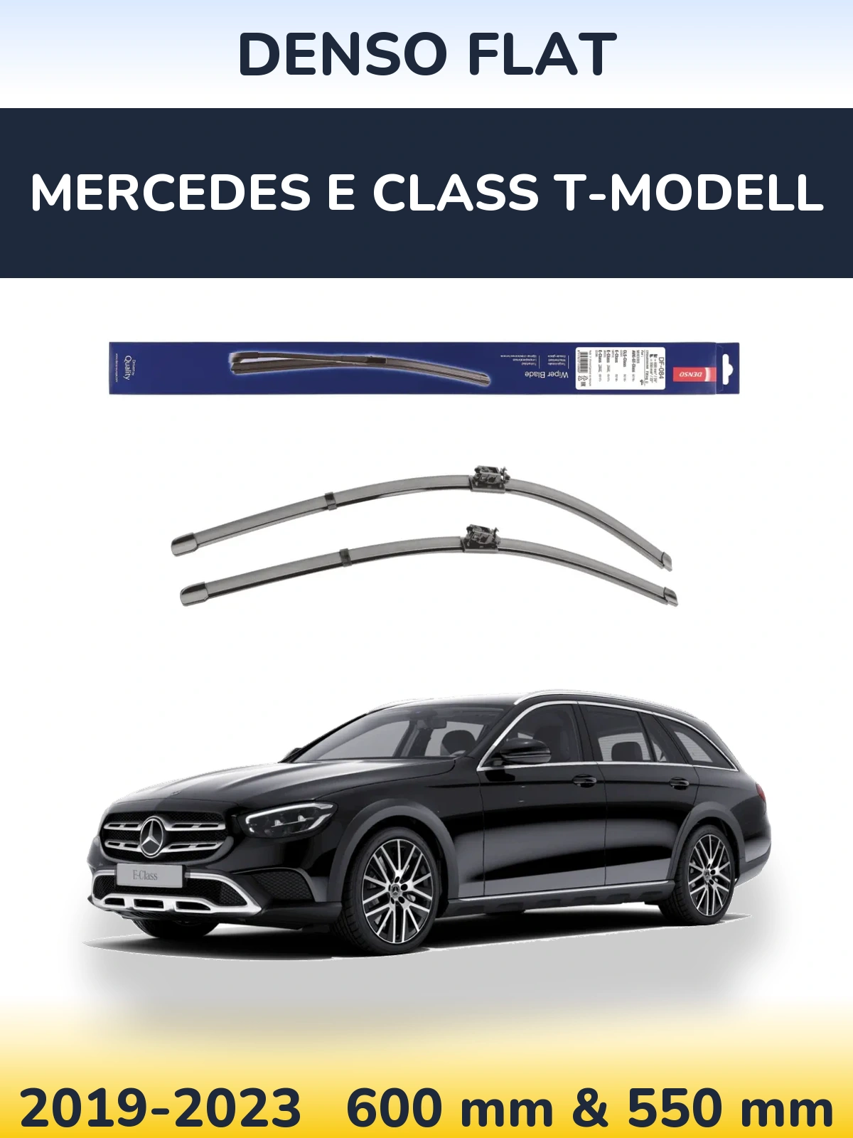 Komplet przednich wycieraczek Denso Flat 600 & 550 mm do Mercedes Klasa E T-Modell 2019-2023