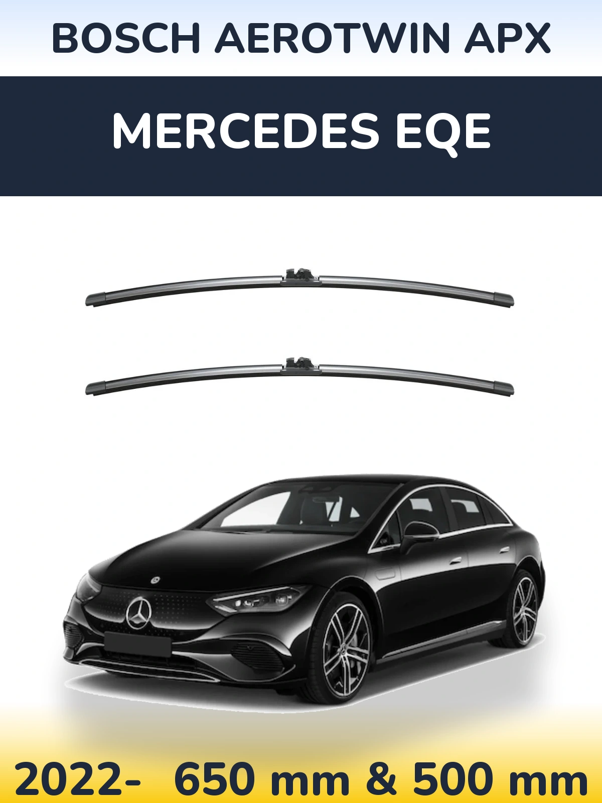 Комплект передних дворников BOSCH AeroTwin APX 650 & 500 мм для Mercedes EQE 2022-2026