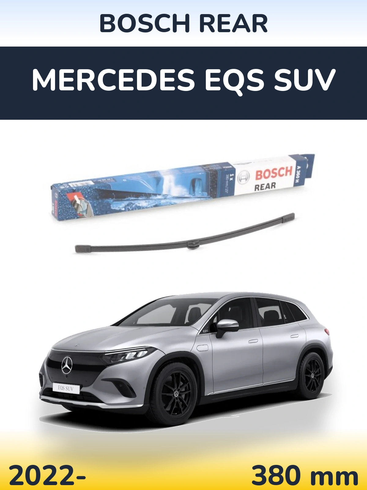 Задня щітка BOSCH Rear 380 мм для Mercedes EQS SUV 2022-2026