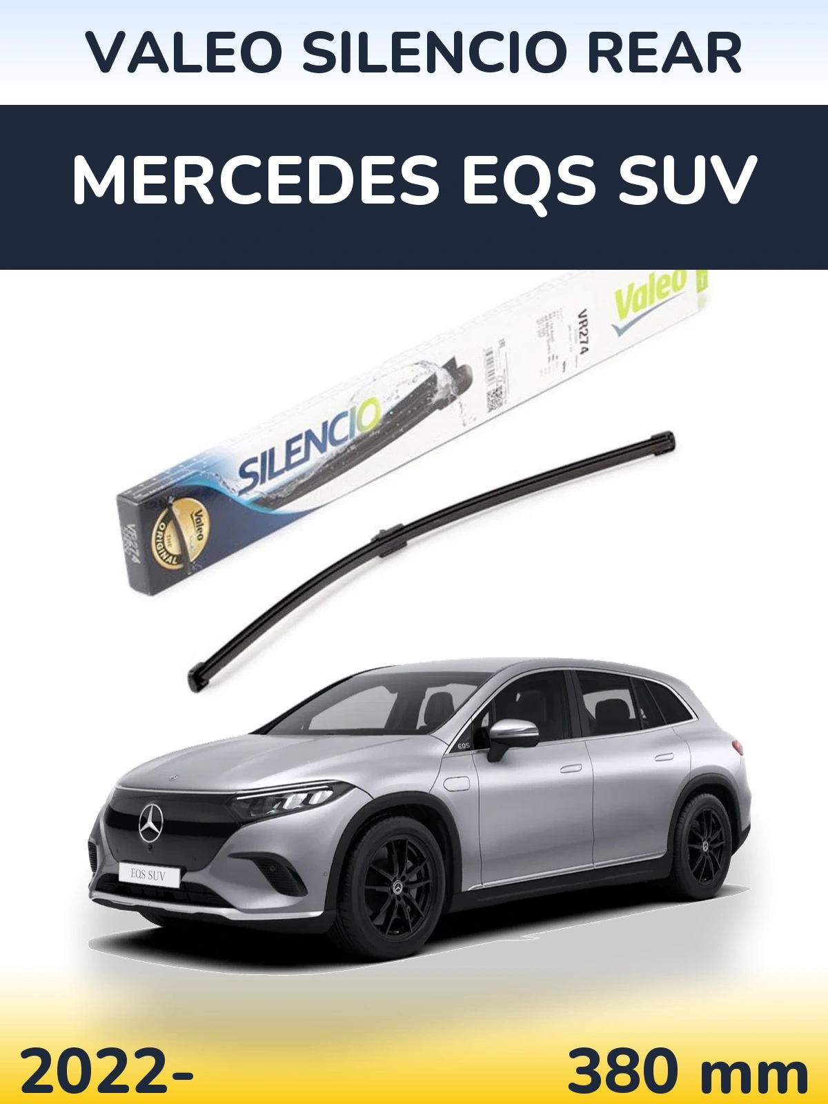 Задня щітка Valeo Silencio Rear 380 мм для Mercedes EQS SUV 2022-2026