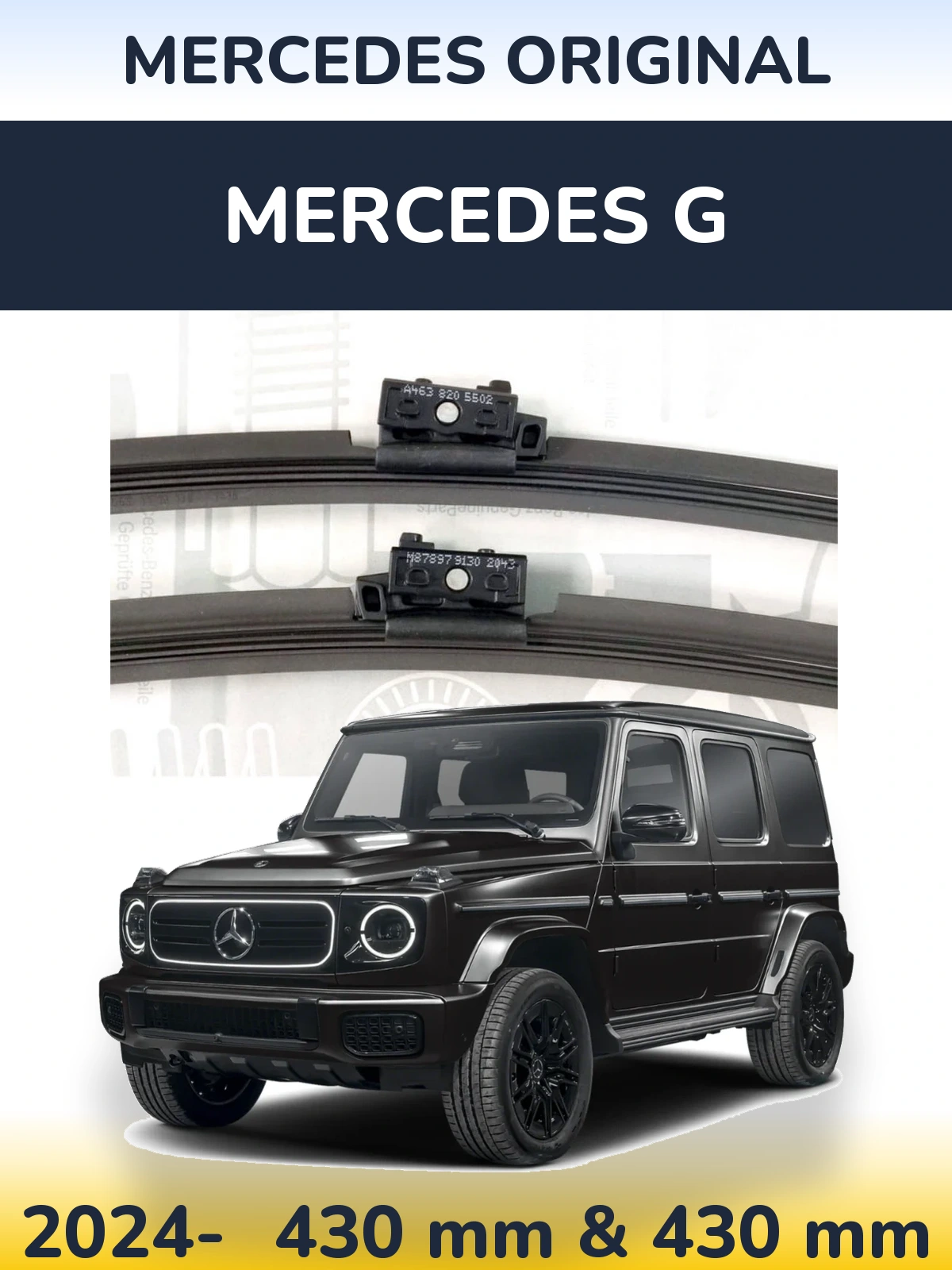 Komplet przednich wycieraczek Mercedes OEM Mercedes Original 430 & 430 mm do Mercedes G 2024-2026