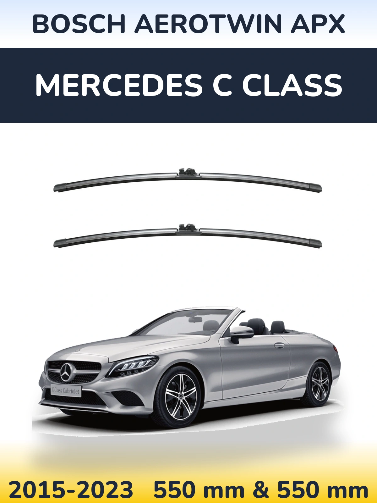 Комплект передніх щіток BOSCH AeroTwin APX 550 & 550 мм для Mercedes C Class 2015-2023