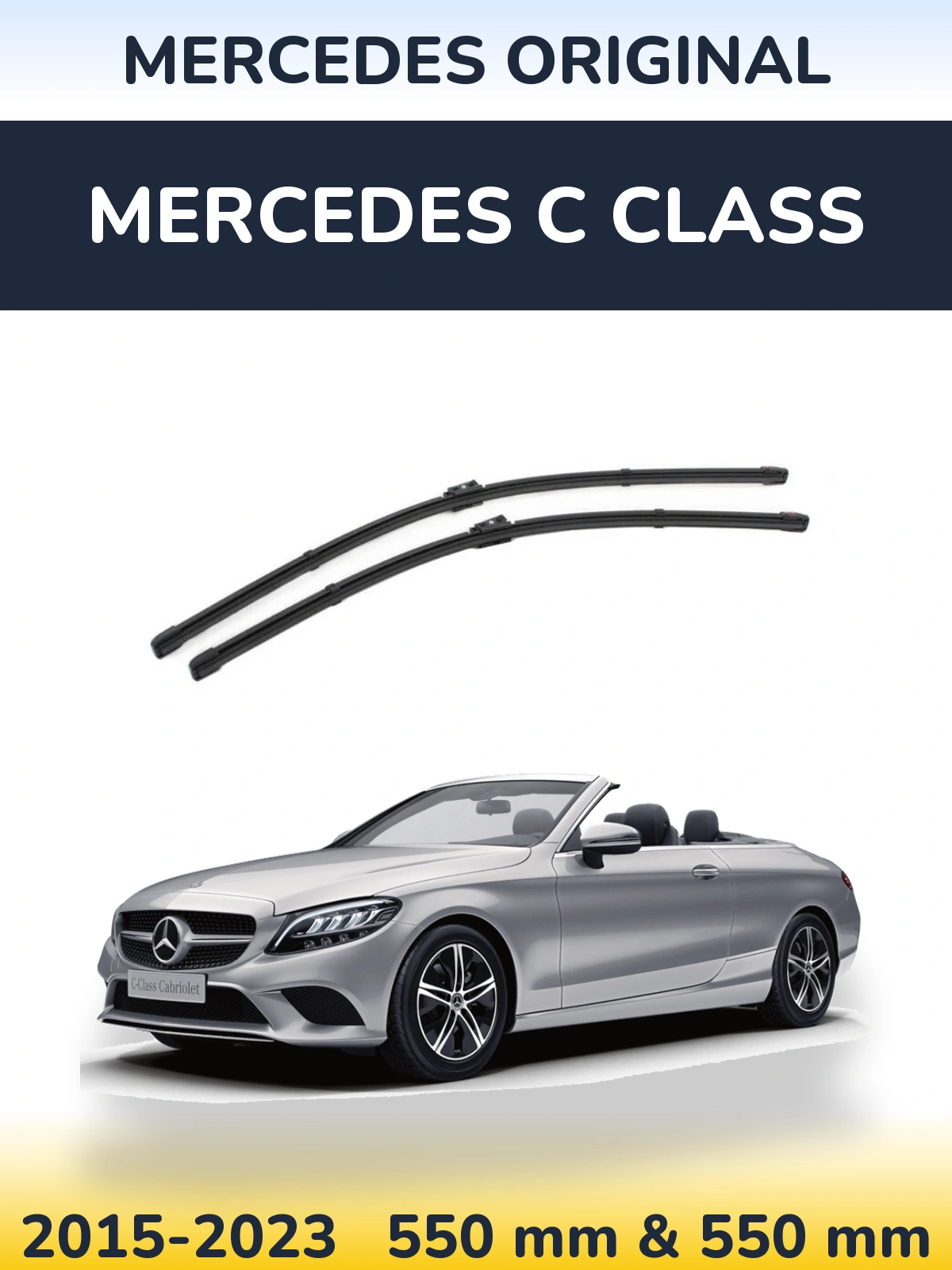 Front wiper blade set Mercedes OEM Mercedes Original 550 & 550 mm for Mercedes C Class 2015-2023