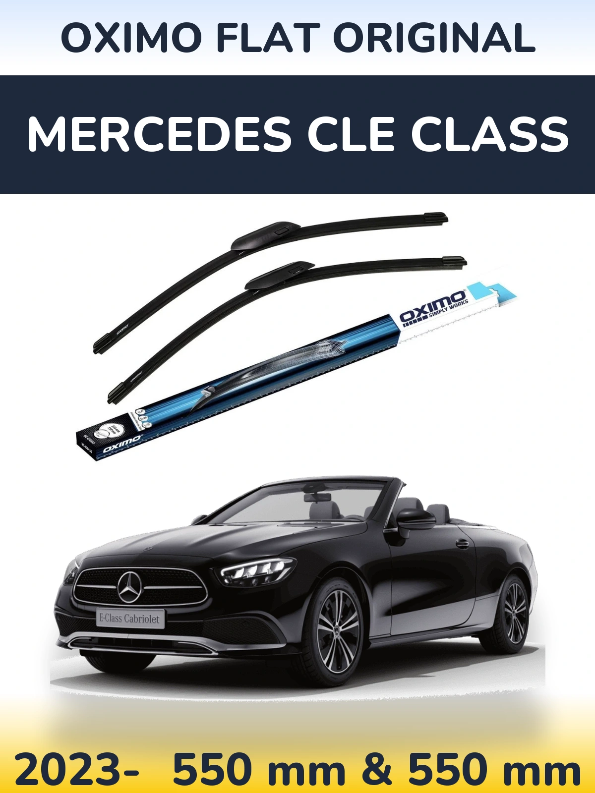 Комплект передних дворников Oximo Flat Original 550 & 550 мм для Mercedes CLE Class 2023-2026