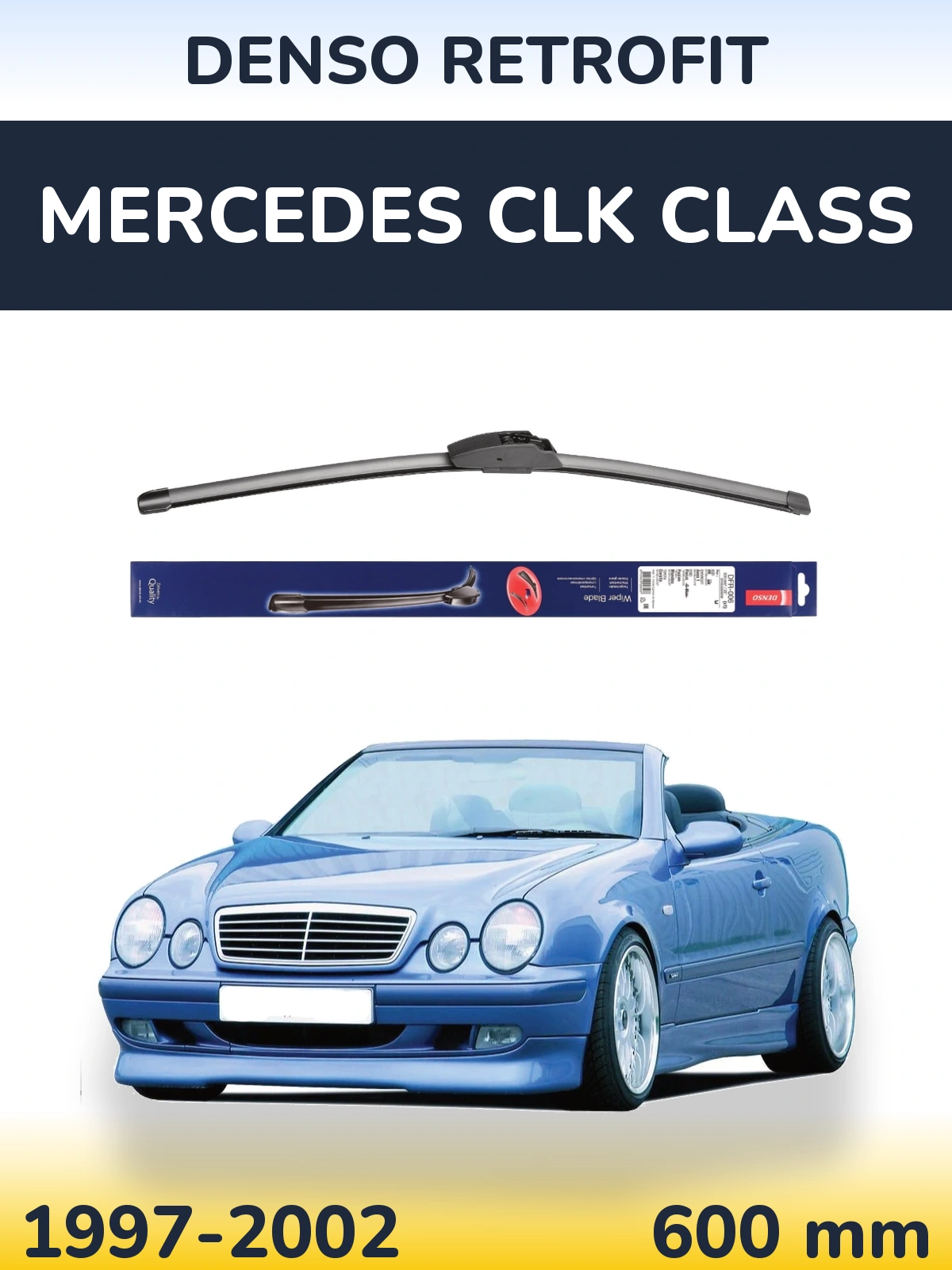 Przednia wycieraczka Denso Retrofit 600 mm do Mercedes Klasa CLK 1997-2002