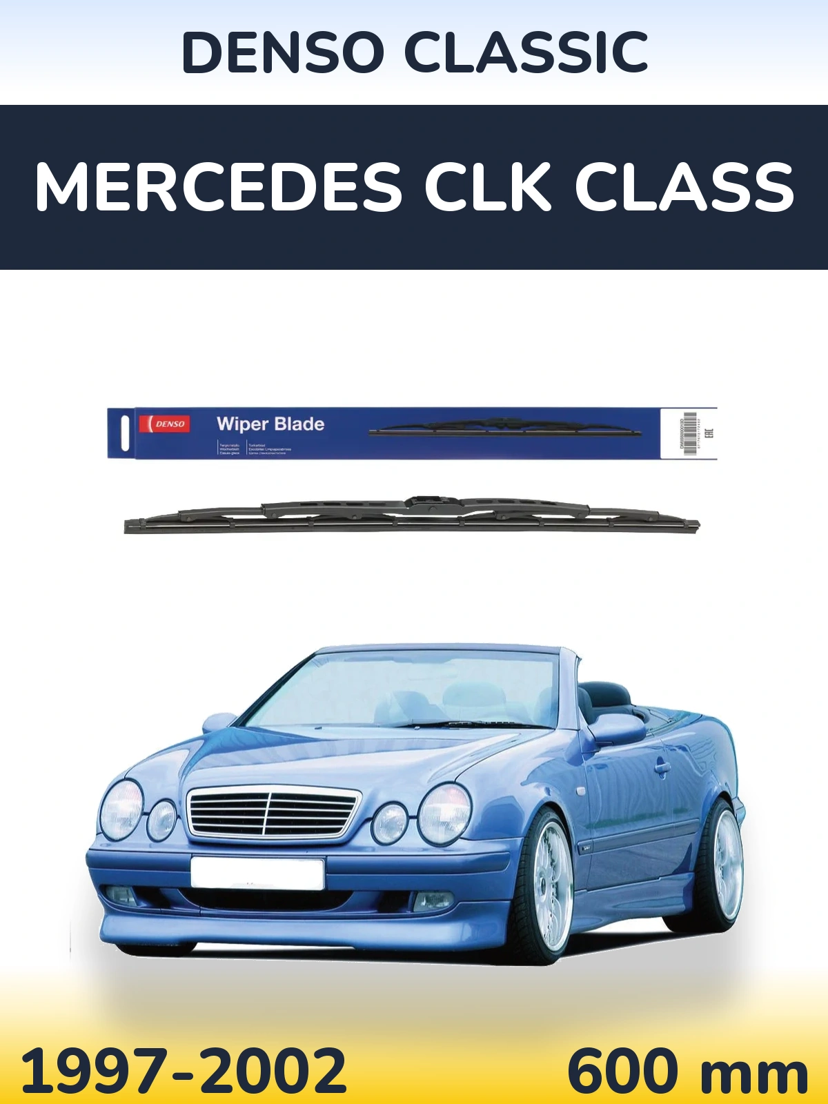 Передний дворник Denso Classic 600 мм для Mercedes CLK Class 1997-2002