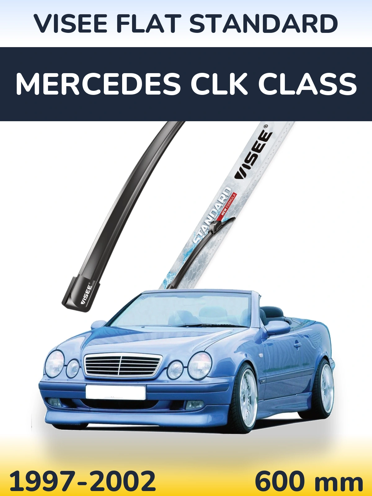 Front wiper blade VISEE FLAT STANDARD 600 мм for Mercedes CLK Class 1997-2002