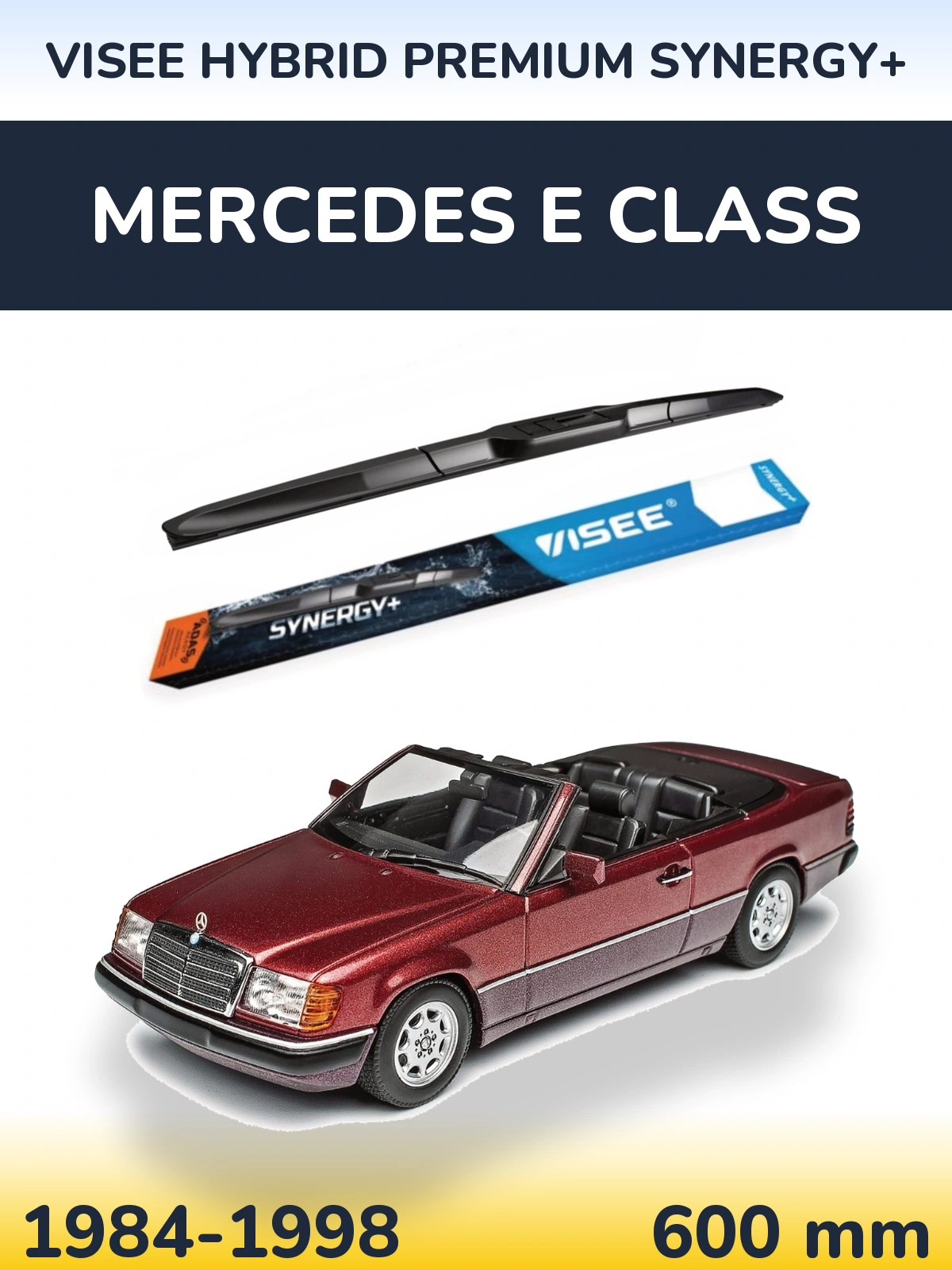 Front wiper blade VISEE HYBRID PREMIUM SYNERGY+ 600 мм for Mercedes E Class 1984-1998