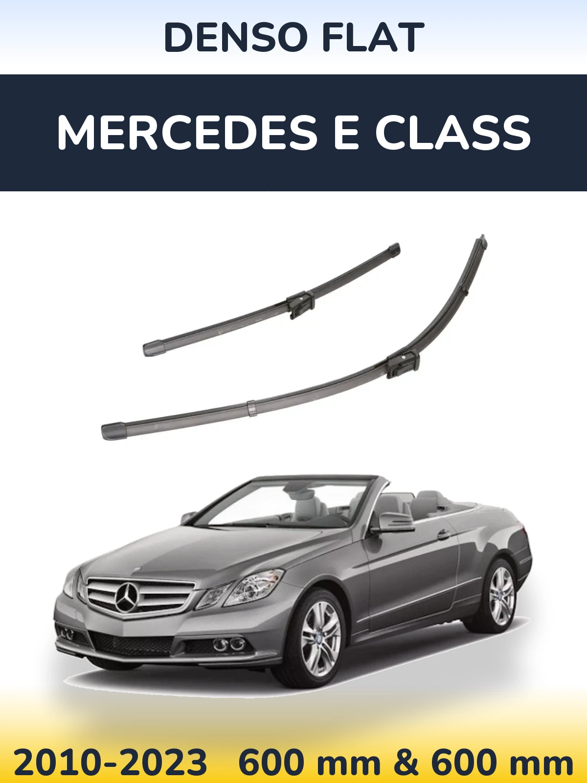 Front wiper blade set Denso Flat 600 & 600 мм for Mercedes E Class 2010-2023