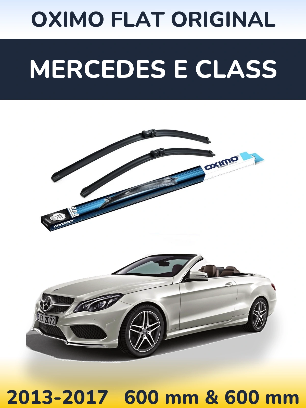 Front wiper blade set Oximo Flat Original 600 & 600 мм for Mercedes E Class 2013-2017