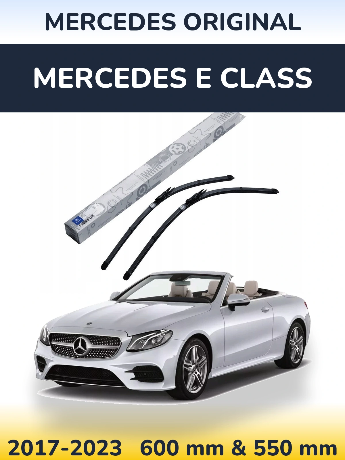 Front wiper blade set Mercedes OEM Mercedes Original 600 & 550 mm for Mercedes E Class 2017-2023
