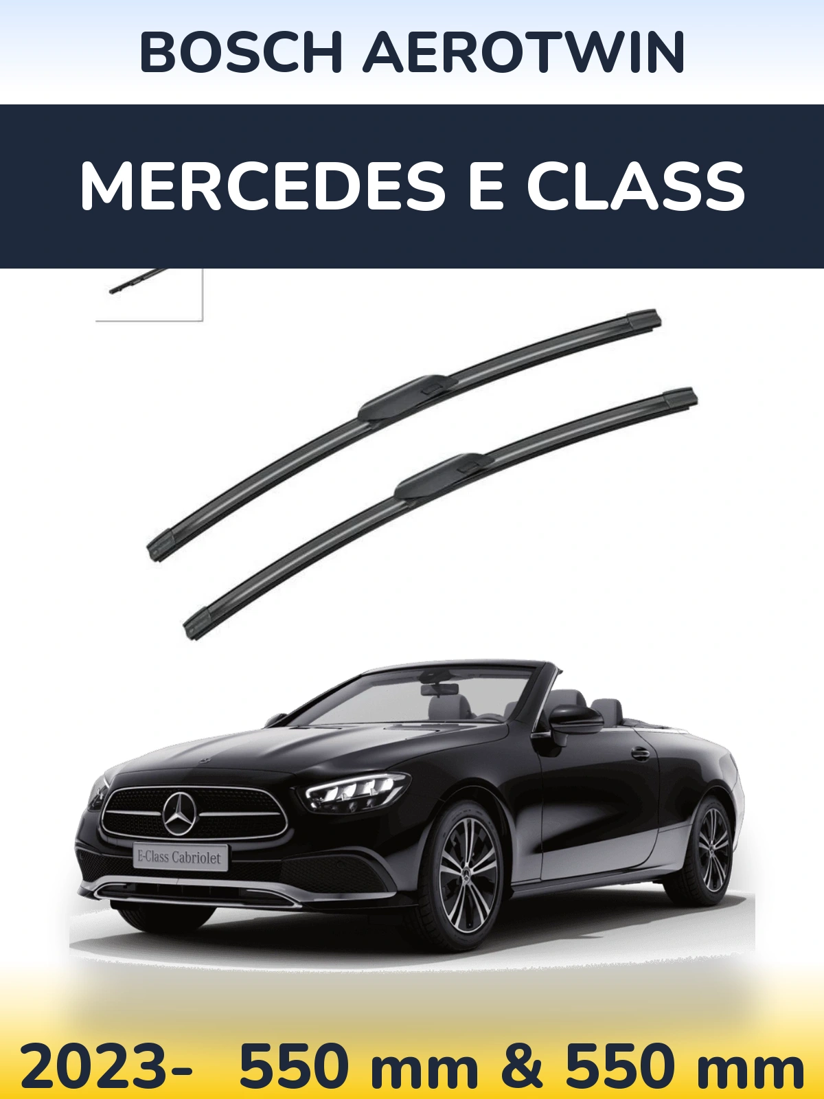 Front wiper blade set BOSCH AeroTwin 550 & 550 мм for Mercedes E Class 2023-2026