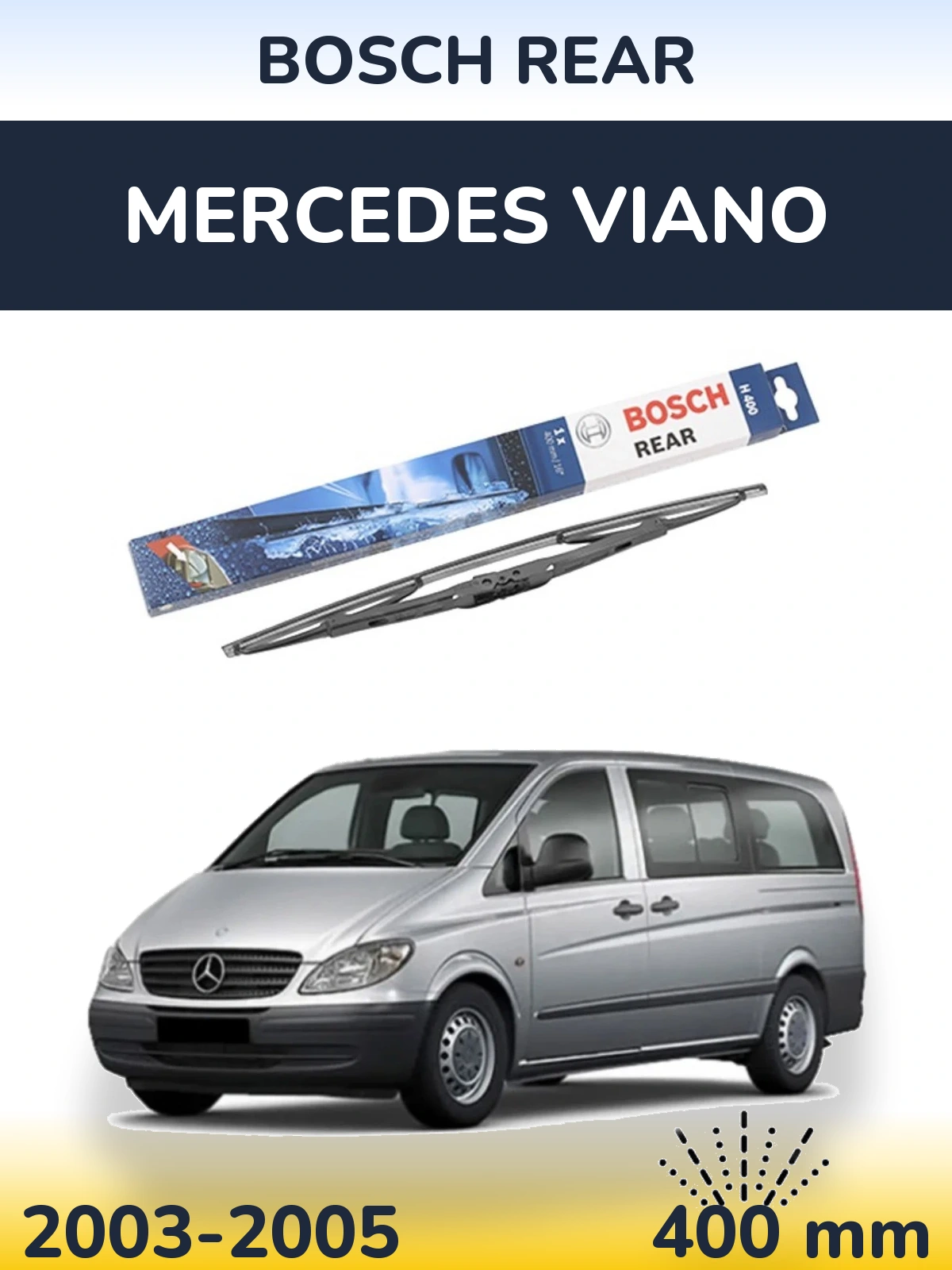 Rear wiper blade BOSCH Rear 400 mm for Mercedes Viano 2003-2005
