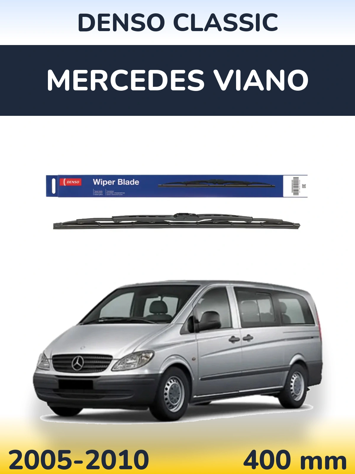 Rear wiper blade Denso Classic 400 mm for Mercedes Viano 2005-2010