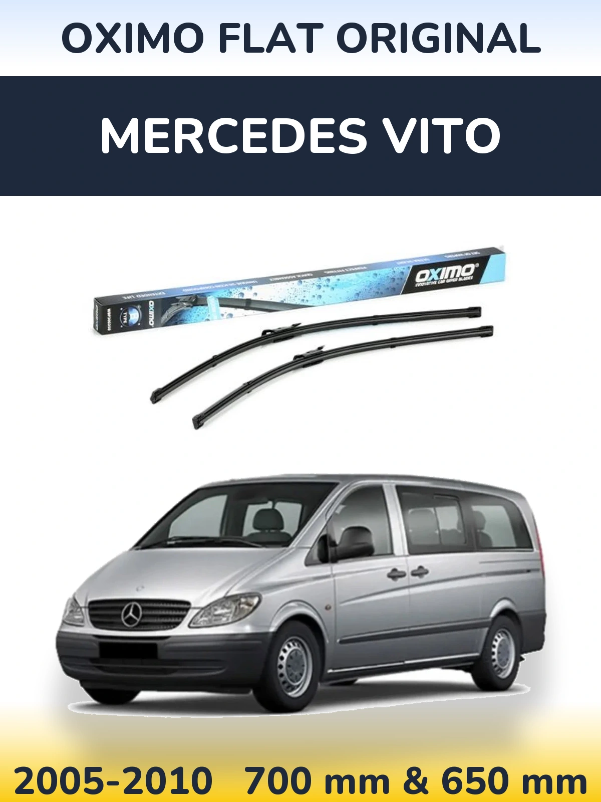 Komplet przednich wycieraczek Oximo Flat Original 700 & 650 mm do Mercedes Vito 2005-2010