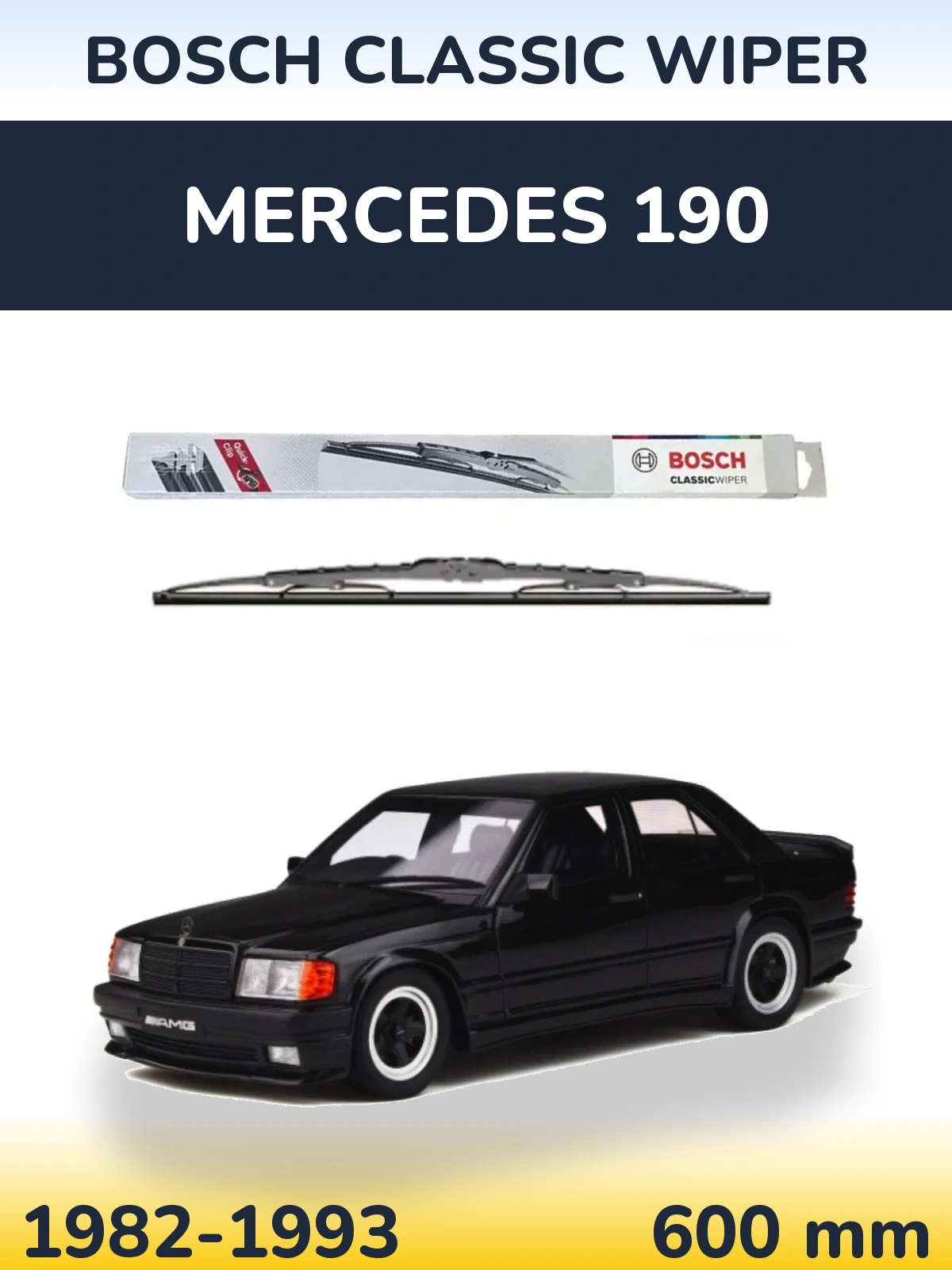 Передня щітка BOSCH Classic Wiper 600 мм для Mercedes 190 1982-1993