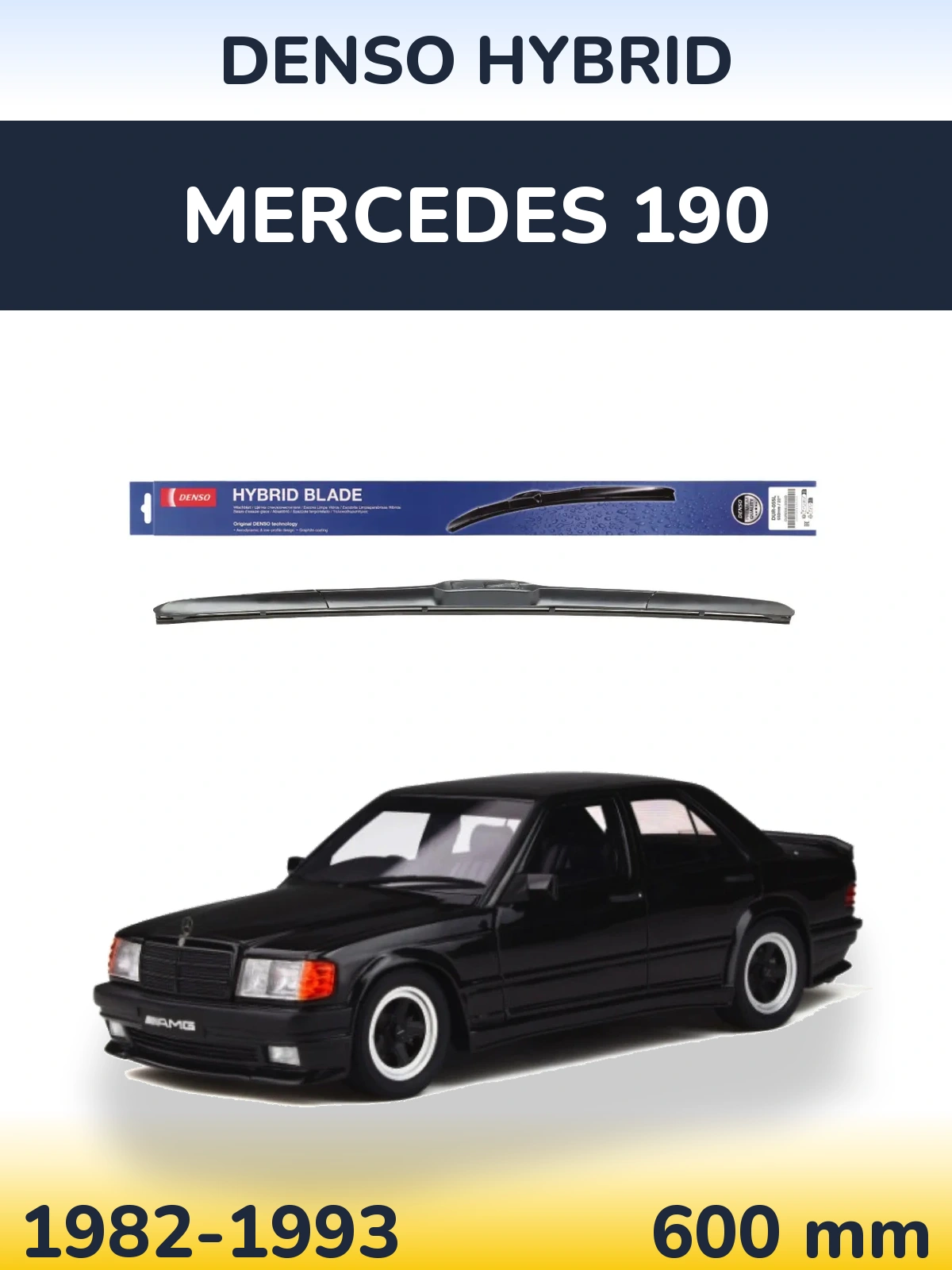 Передня щітка Denso Hybrid 600 мм для Mercedes 190 1982-1993