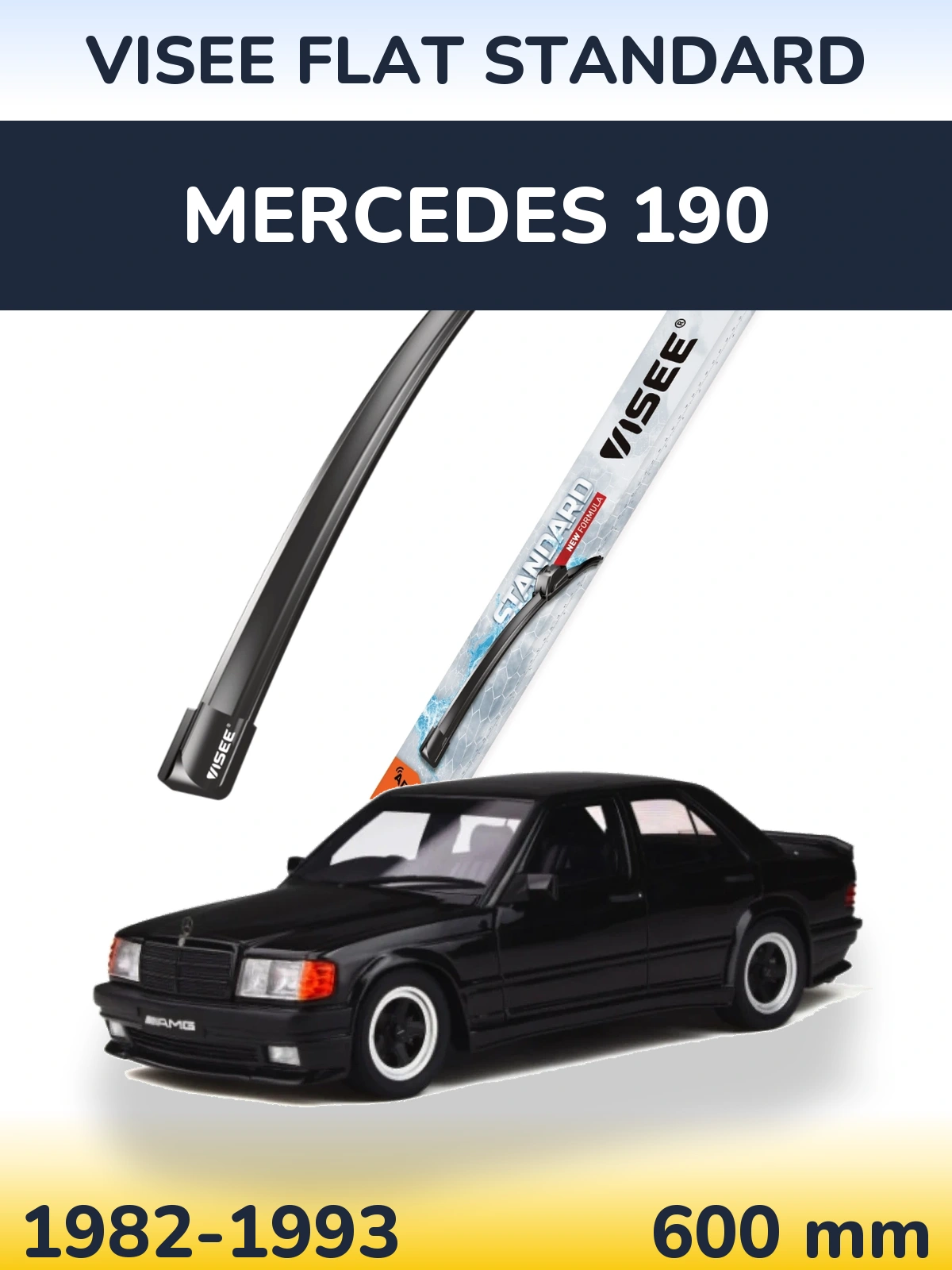 Front wiper blade VISEE FLAT STANDARD 600 мм for Mercedes 190 1982-1993