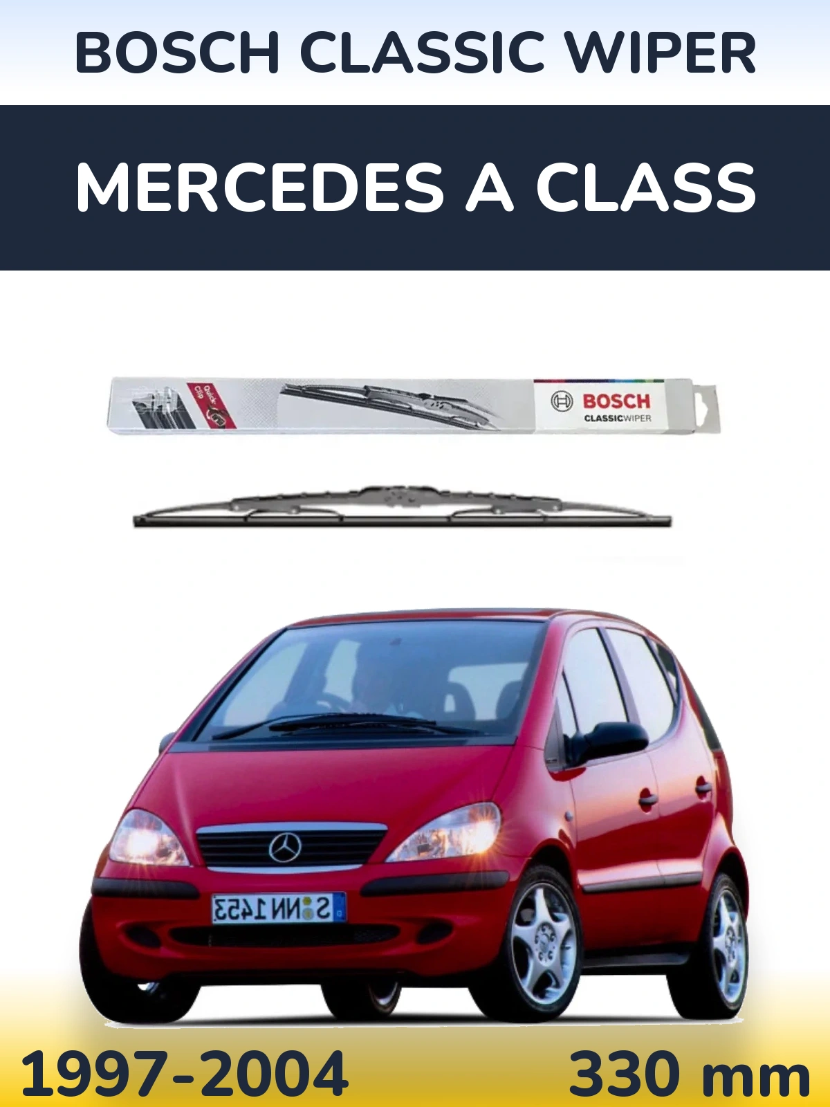 Rear wiper blade BOSCH Classic Wiper 340 mm for Mercedes A Class 1997-2004