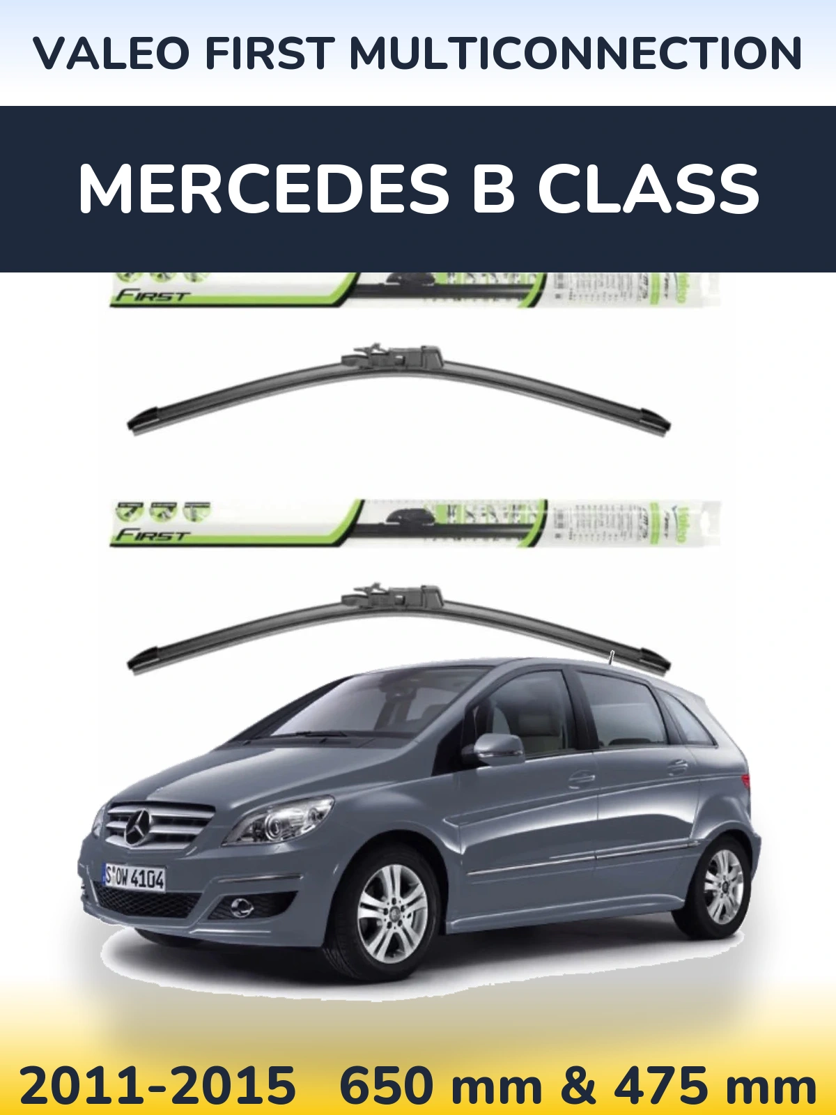 Комплект передних дворников Valeo First MultiConnection 650 & 475 мм для Mercedes B Class 2011-2015