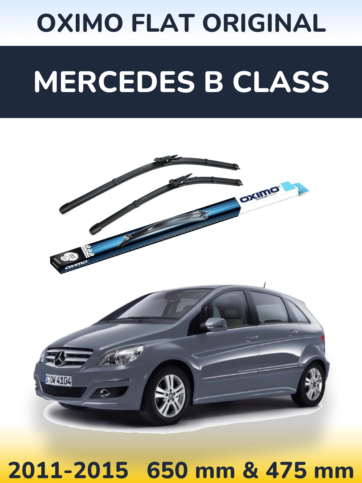 Комплект передних дворников Oximo Flat Original 650 & 475 мм для Mercedes B Class 2011-2015