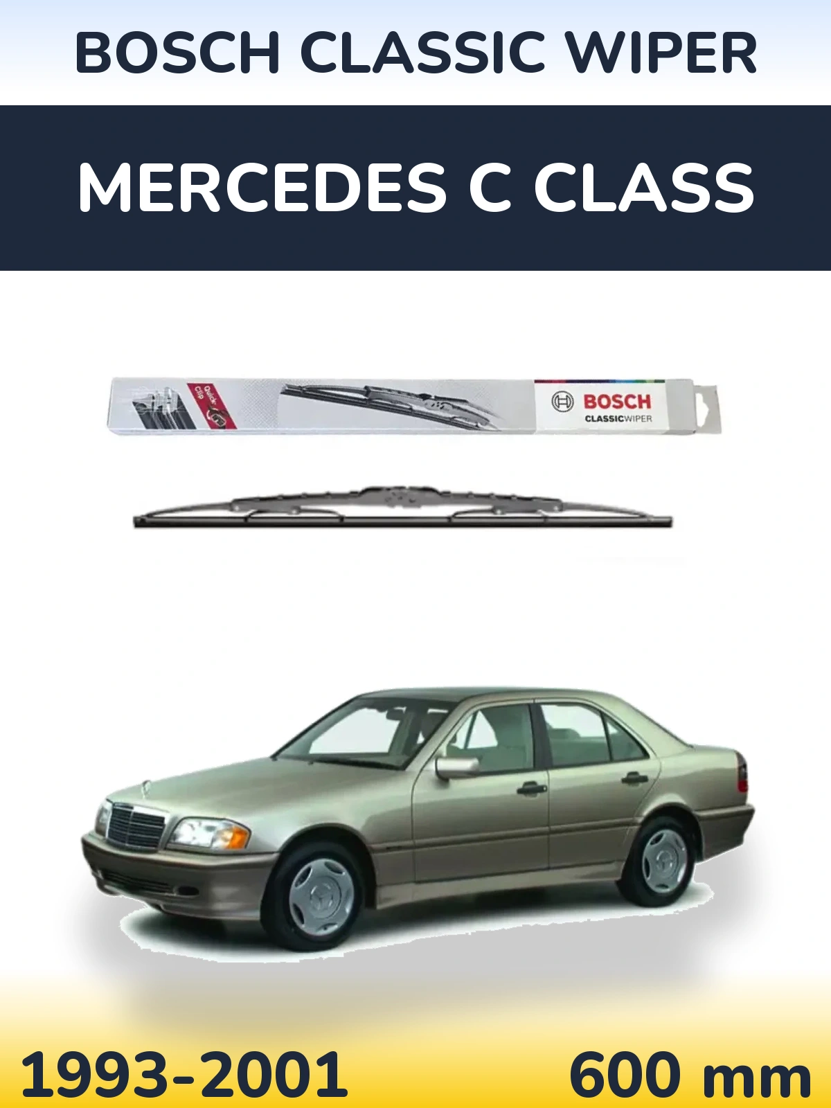 Передня щітка BOSCH Classic Wiper 600 мм для Mercedes C Class 1993-2001