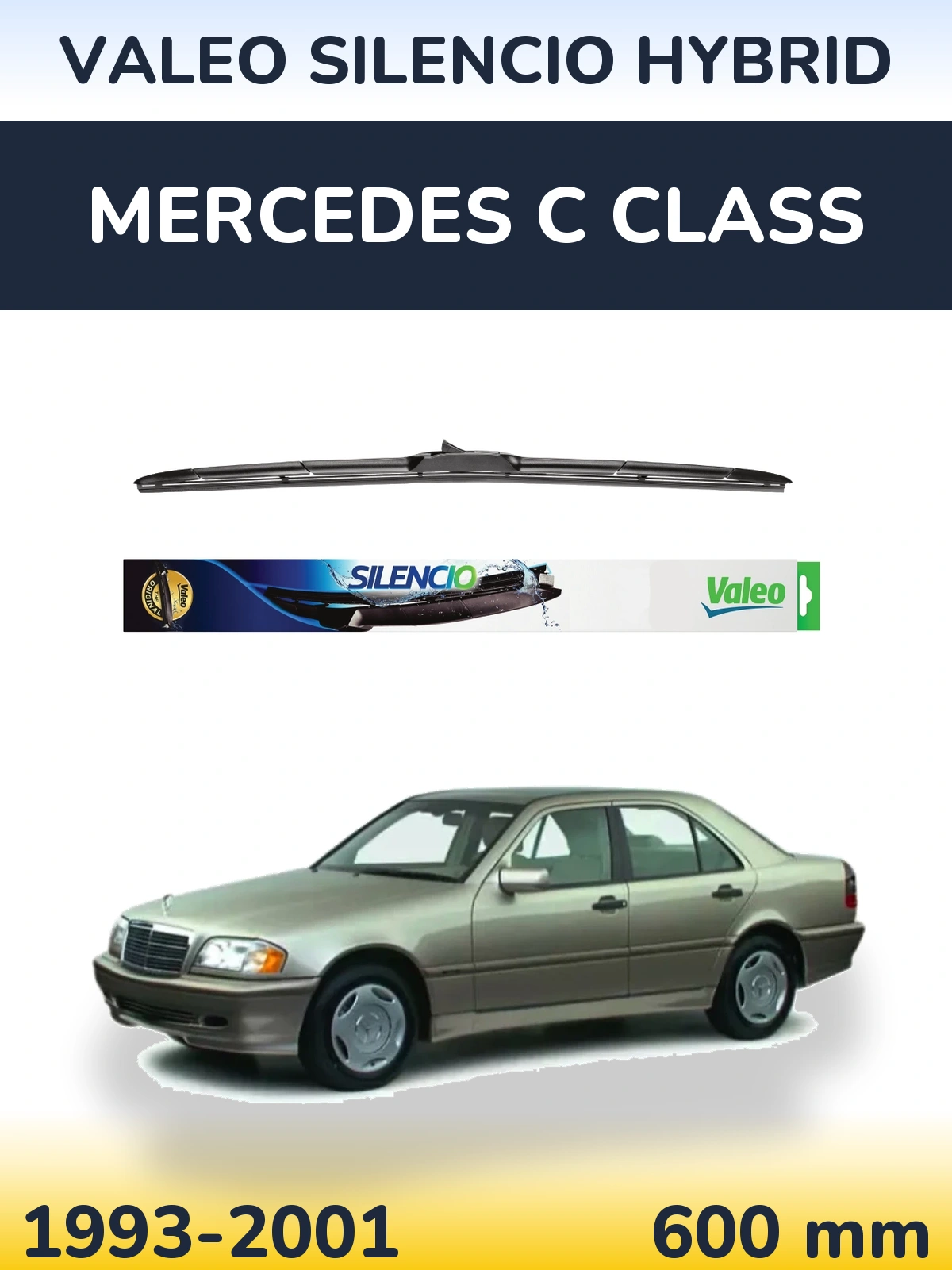 Передня щітка Valeo Silencio Hybrid 600 мм для Mercedes C Class 1993-2001