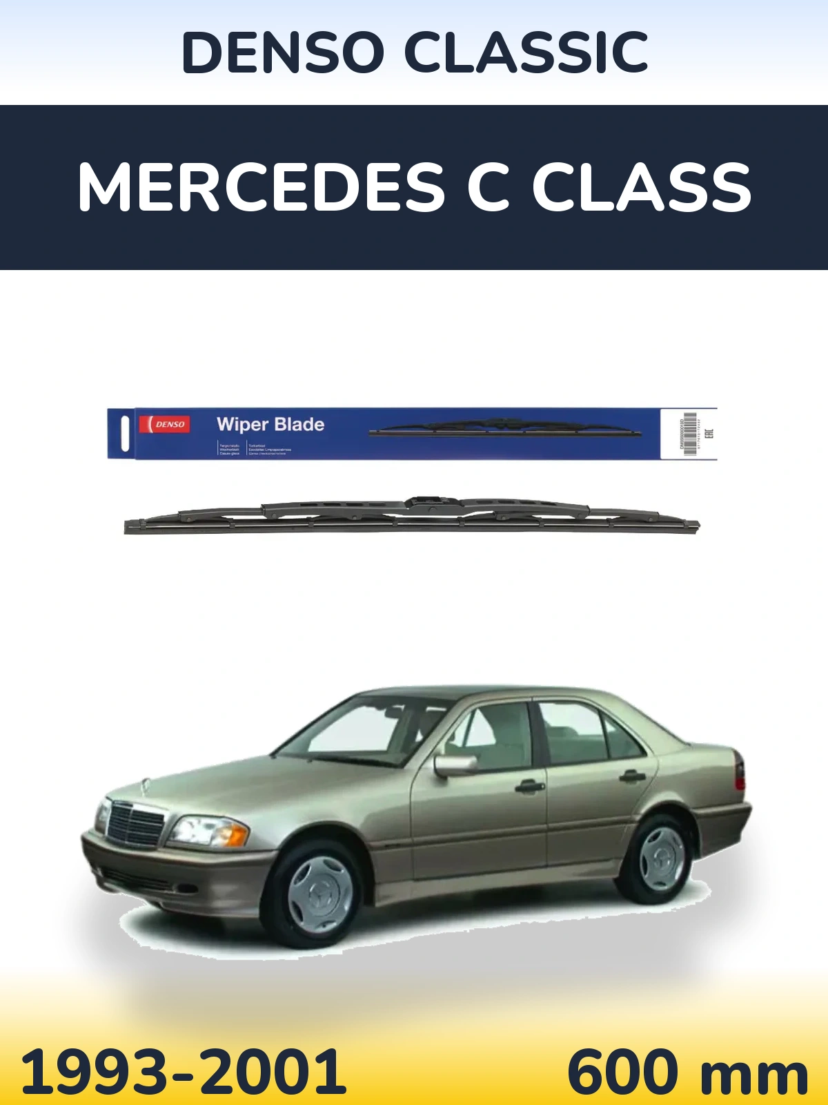 Front wiper blade Denso Classic 600 мм for Mercedes C Class 1993-2001