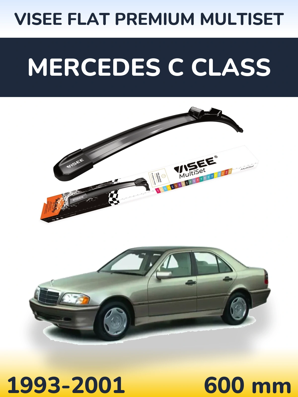 Front wiper blade VISEE FLAT PREMIUM MultiSet 600 мм for Mercedes C Class 1993-2001