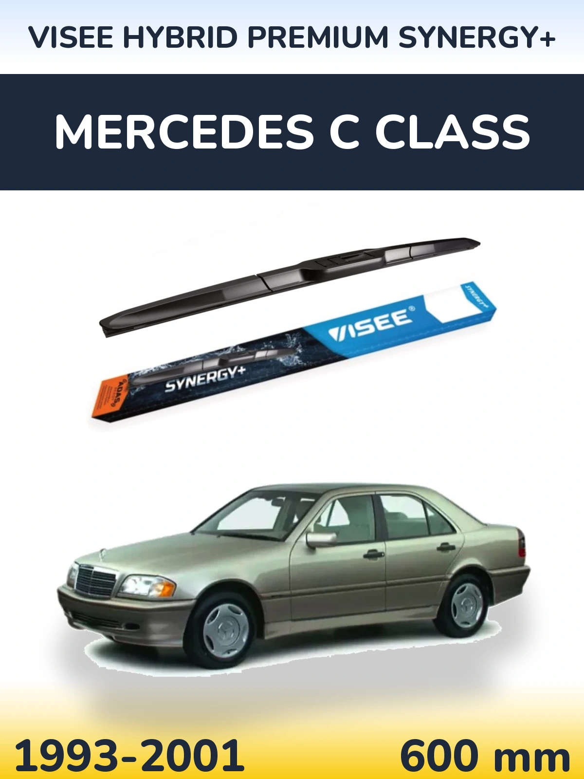 Front wiper blade VISEE HYBRID PREMIUM SYNERGY+ 600 мм for Mercedes C Class 1993-2001
