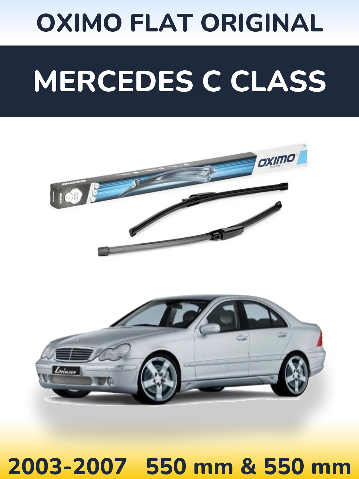 Komplet przednich wycieraczek Oximo Flat Original 550 & 550 mm do Mercedes Klasa C 2003-2007