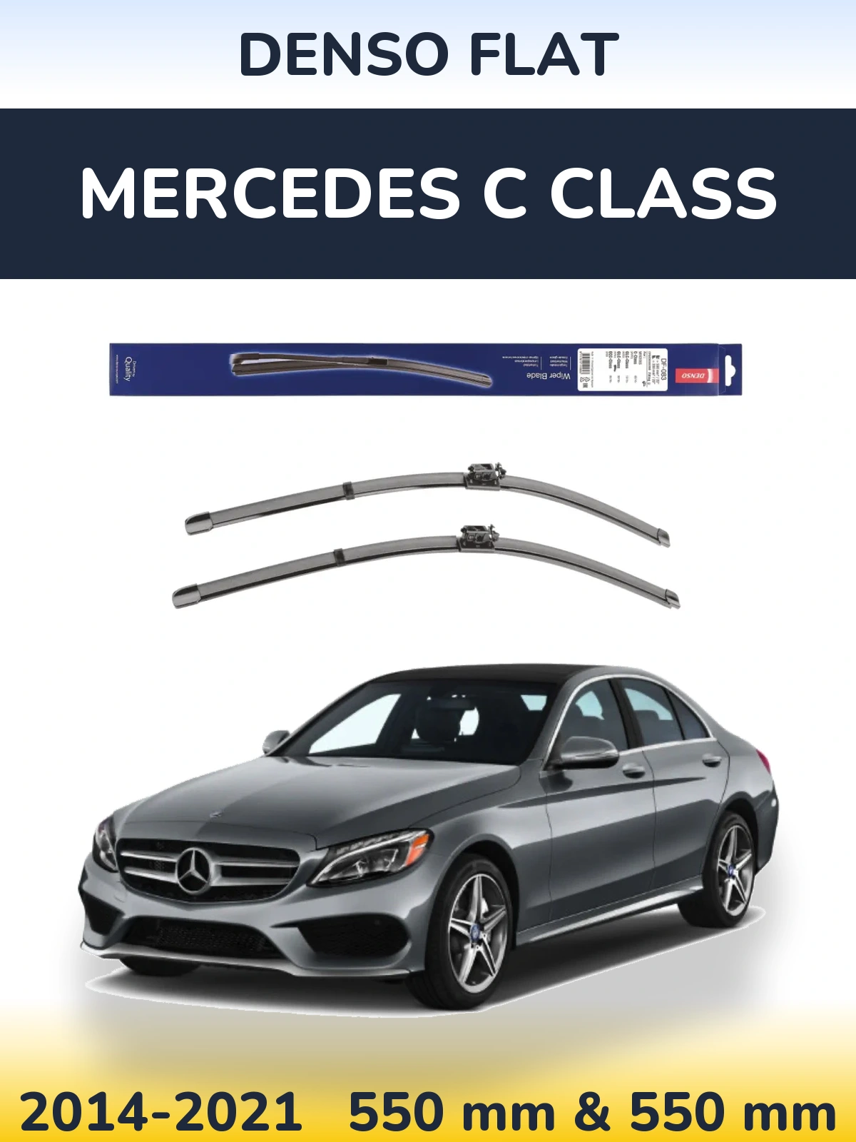 Комплект передніх щіток Denso Flat 550 & 550 мм для Mercedes C Class 2014-2021