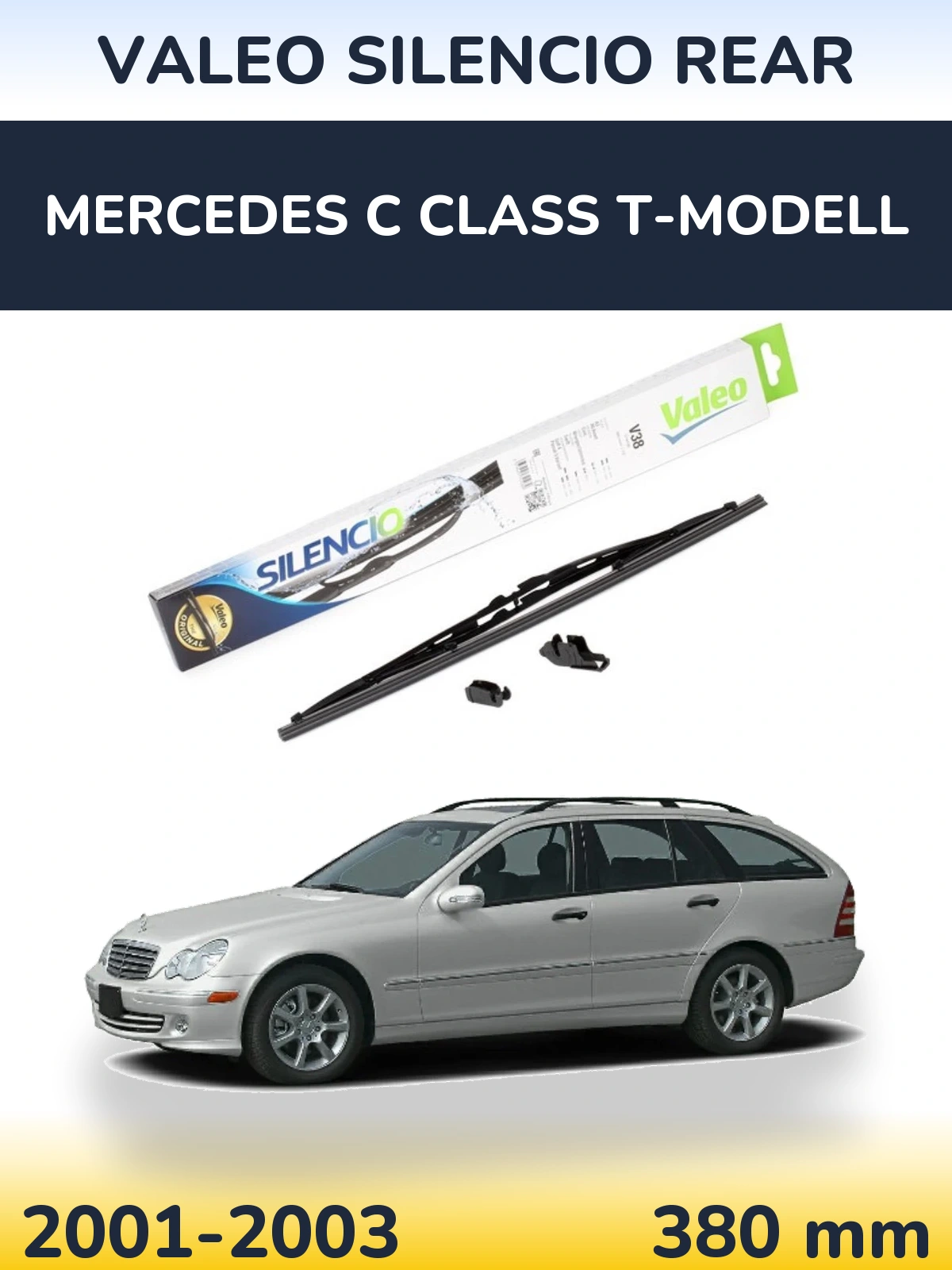 Tylna wycieraczka Valeo Silencio Rear 380 mm do Mercedes Klasa C T-Modell 2001-2003