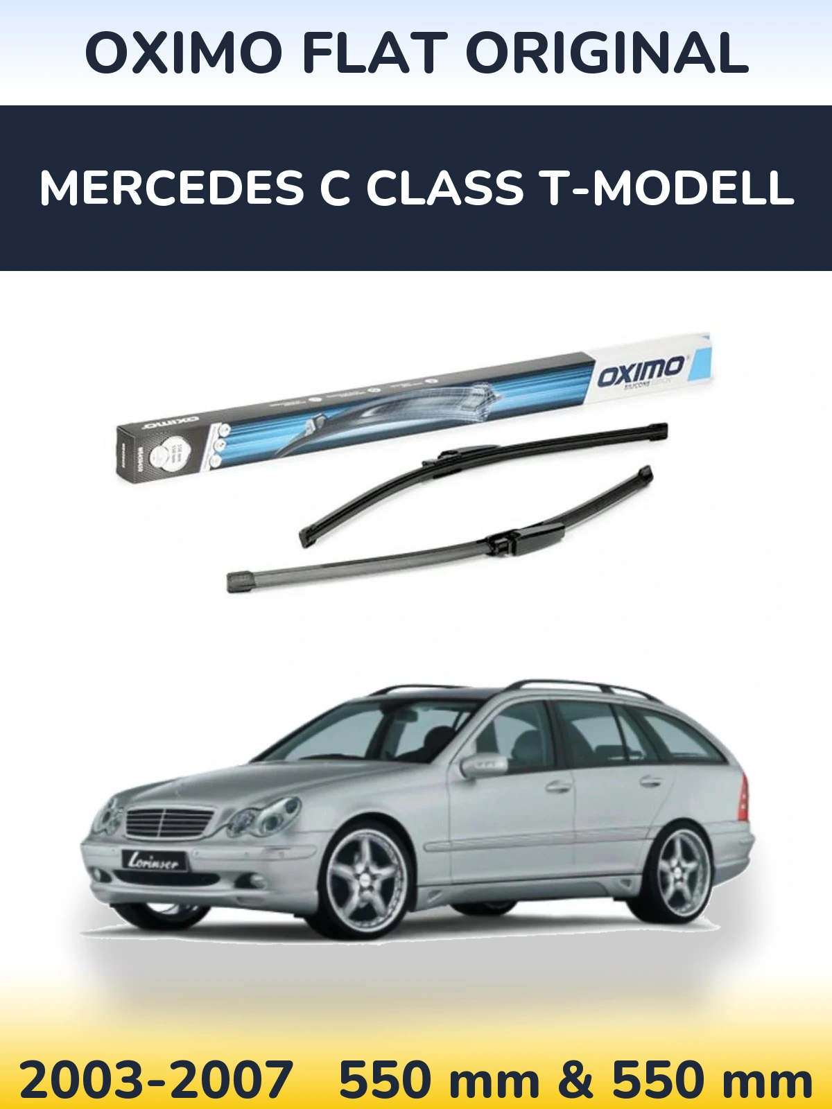 Комплект передних дворников Oximo Flat Original 550 & 550 мм для Mercedes C Class T-Модельl 2003-2007