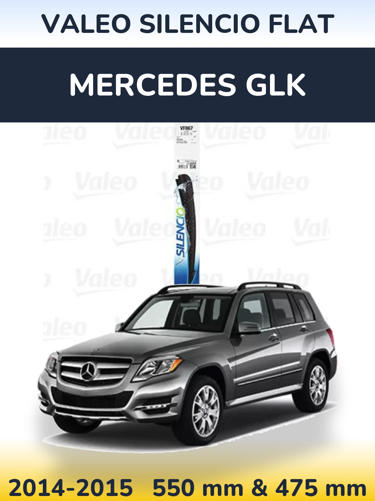 Komplet przednich wycieraczek Valeo Silencio Flat 550 & 475 mm do Mercedes GLK 2014-2015
