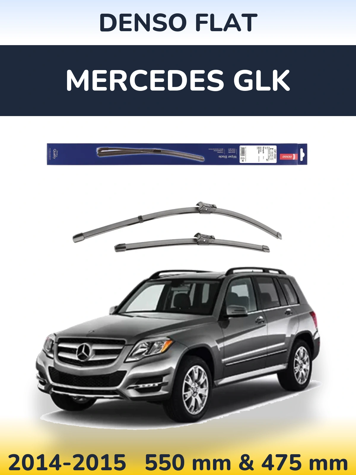 Komplet przednich wycieraczek Denso Flat 550 & 475 mm do Mercedes GLK 2014-2015