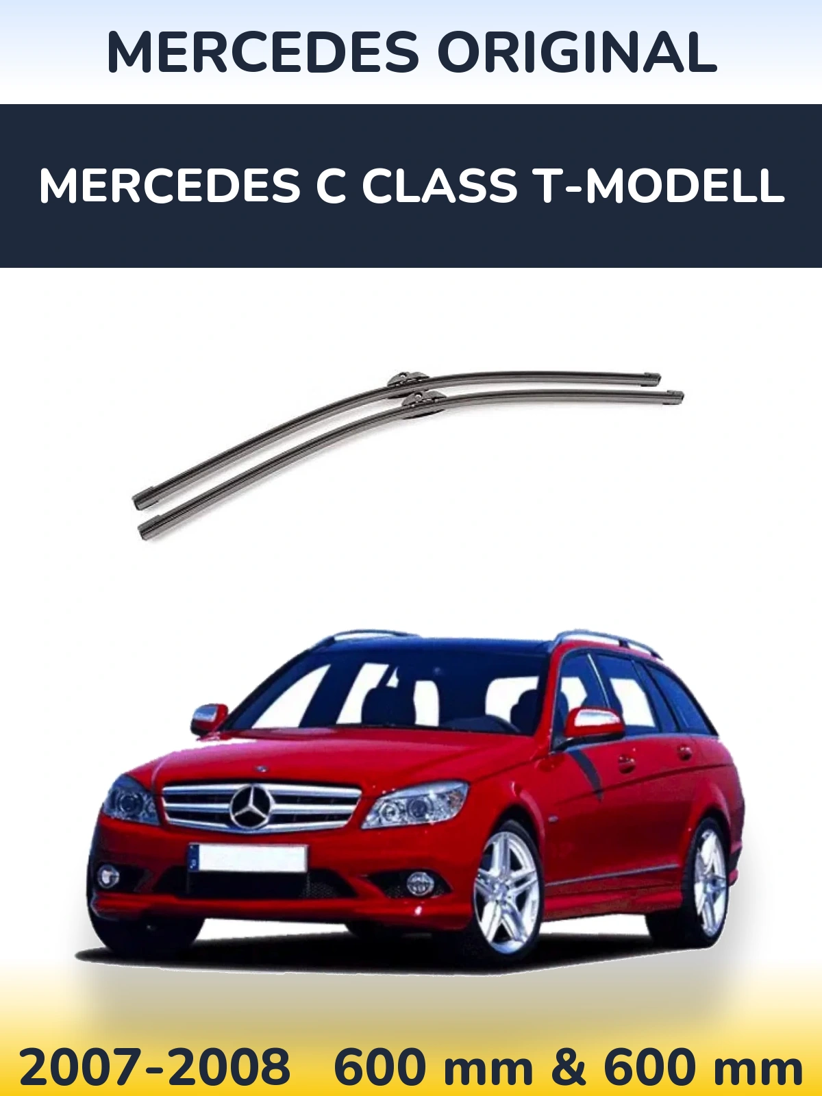 Комплект передних дворников Mercedes OEM Mercedes Original 600 & 600 мм для Mercedes C Class T-Модельl 2007-2008
