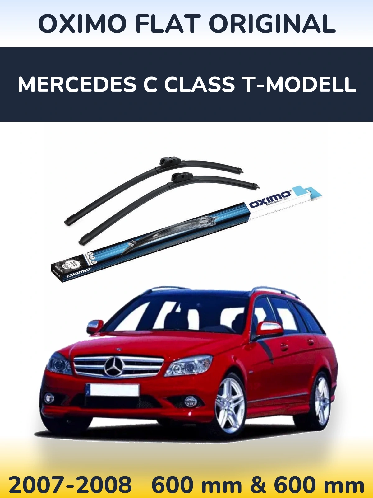 Комплект передних дворников Oximo Flat Original 600 & 600 мм для Mercedes C Class T-Модельl 2007-2008