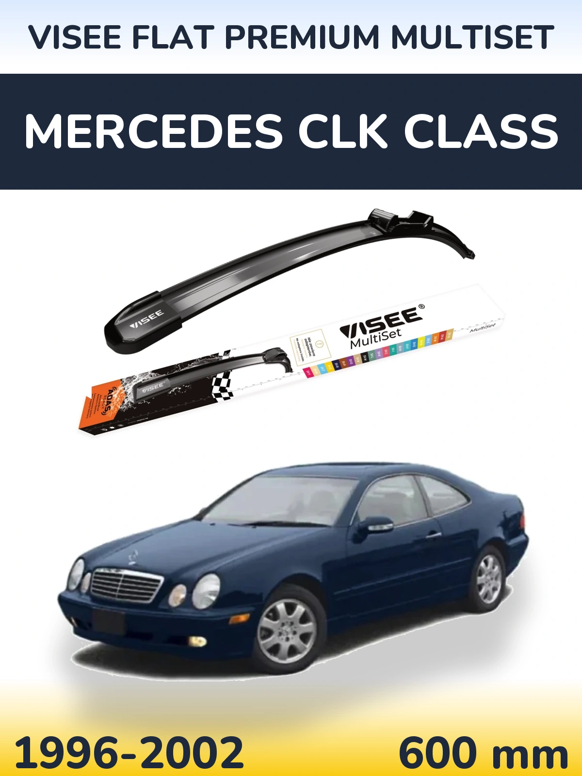 Передний дворник VISEE FLAT PREMIUM MultiSet 600 мм для Mercedes CLK Class 1996-2002