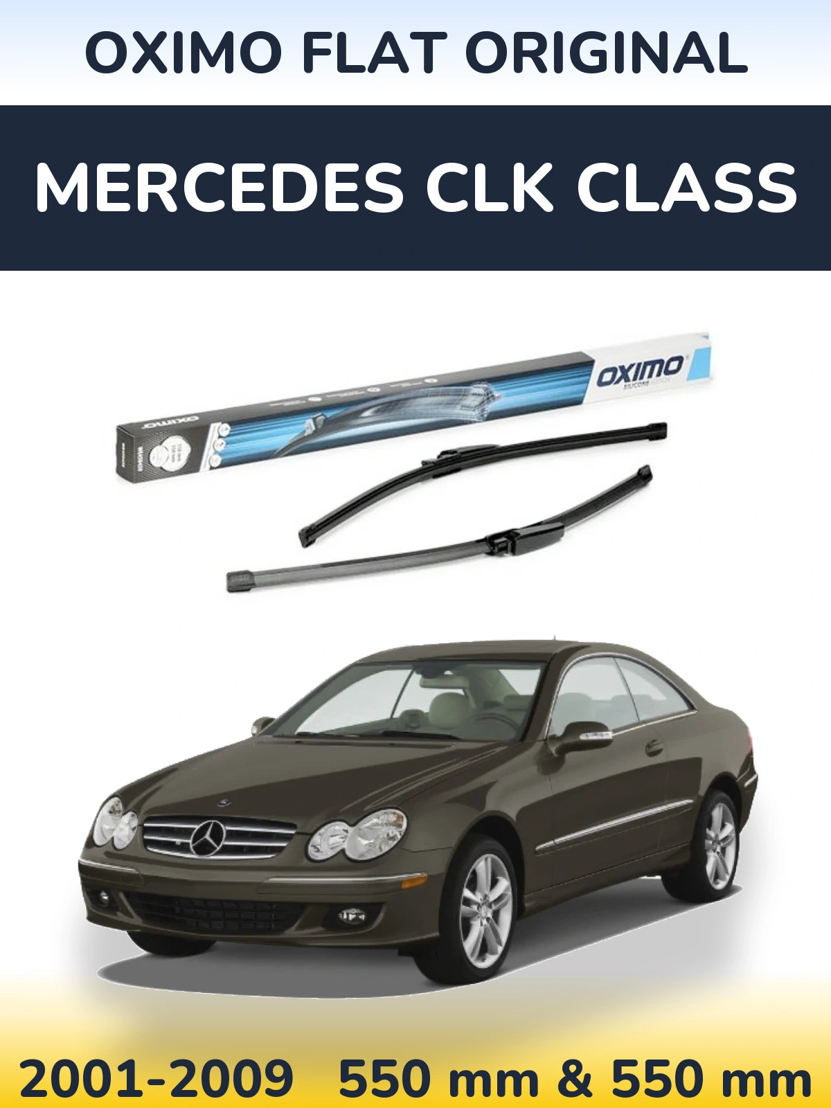 Front wiper blade set Oximo Flat Original 550 & 550 мм for Mercedes CLK Class 2001-2009