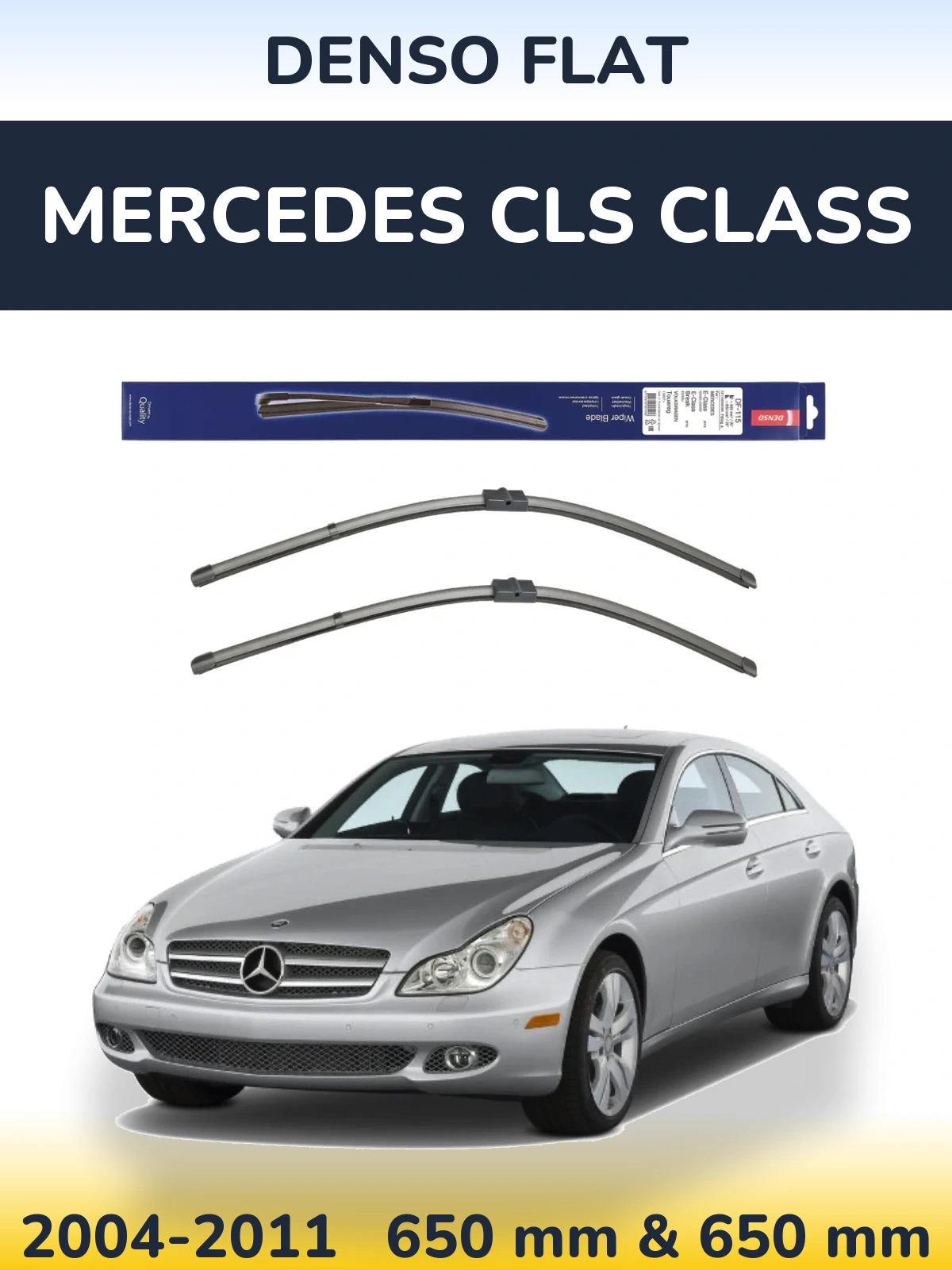 Комплект передних дворников Denso Flat 650 & 650 мм для Mercedes CLS Class 2004-2011