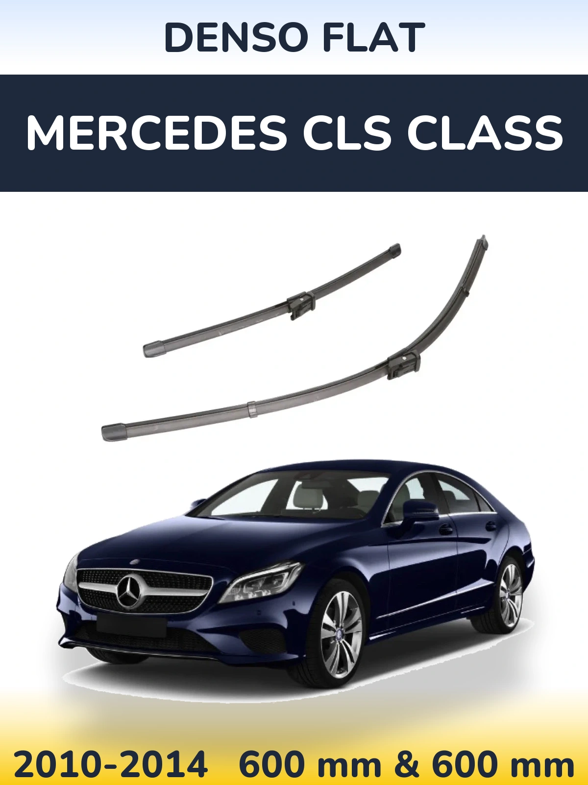 Front wiper blade set Denso Flat 600 & 600 мм for Mercedes CLS Class 2010-2014