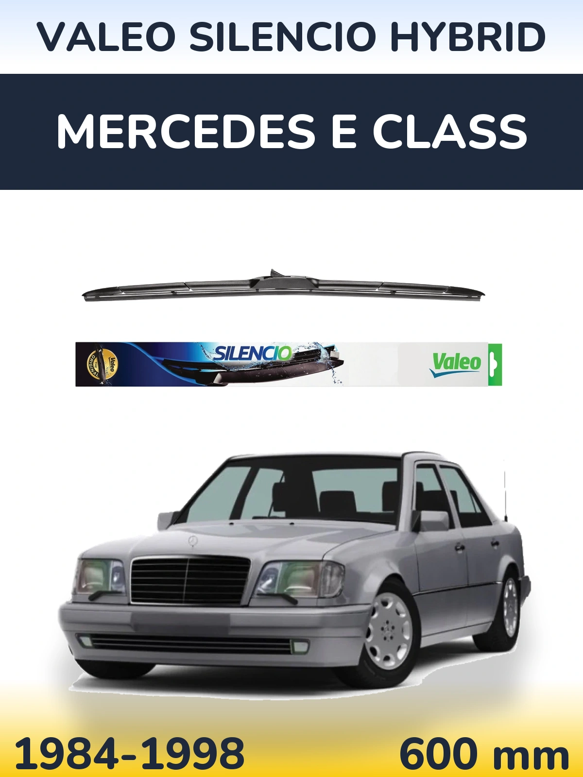 Front wiper blade Valeo Silencio Hybrid 600 мм for Mercedes E Class 1984-1998