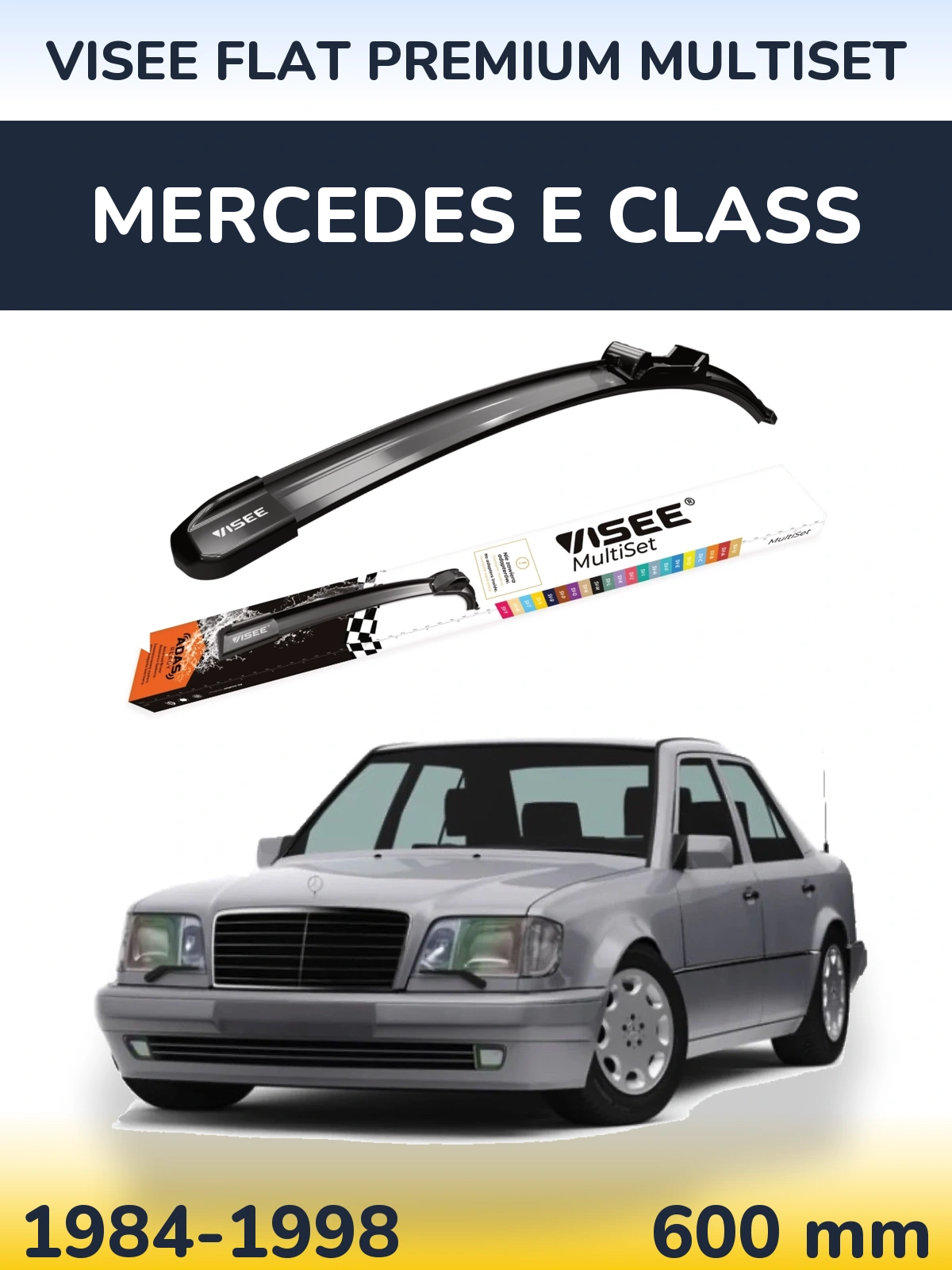 Front wiper blade VISEE FLAT PREMIUM MultiSet 600 mm for Mercedes E Class 1984-1998