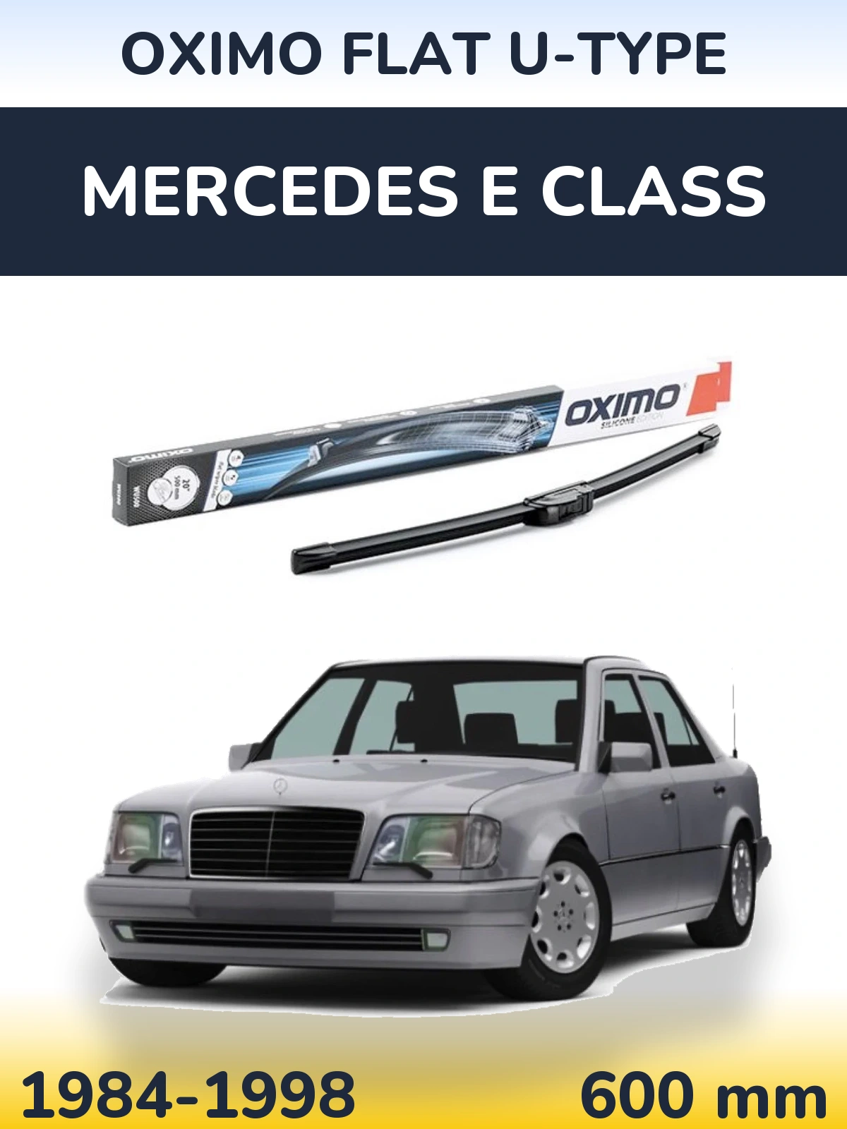 Передний дворник Oximo Flat U-type 600 мм для Mercedes E Class 1984-1998