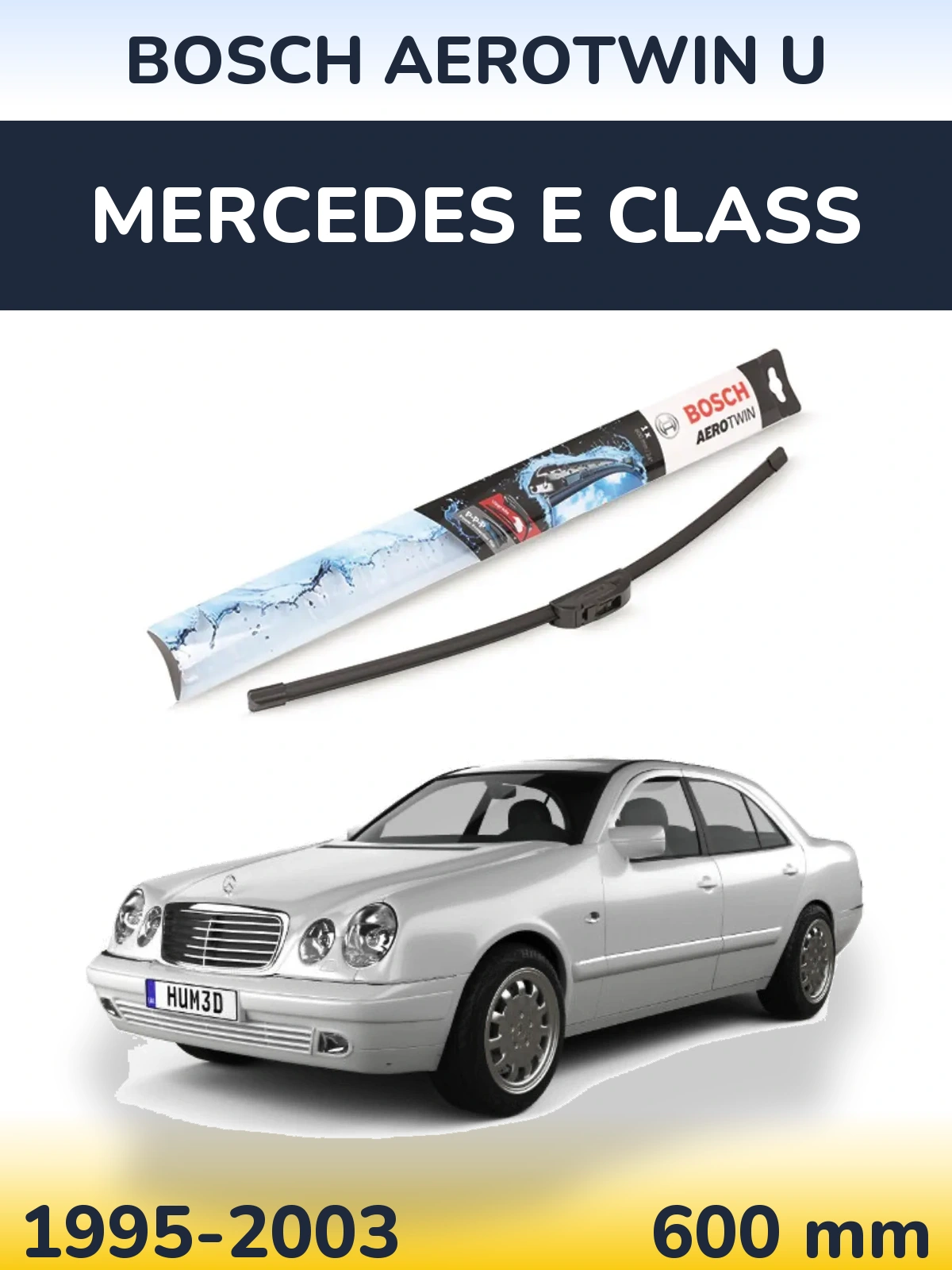 Front wiper blade BOSCH AeroTwin U 600 мм for Mercedes E Class 1995-2003