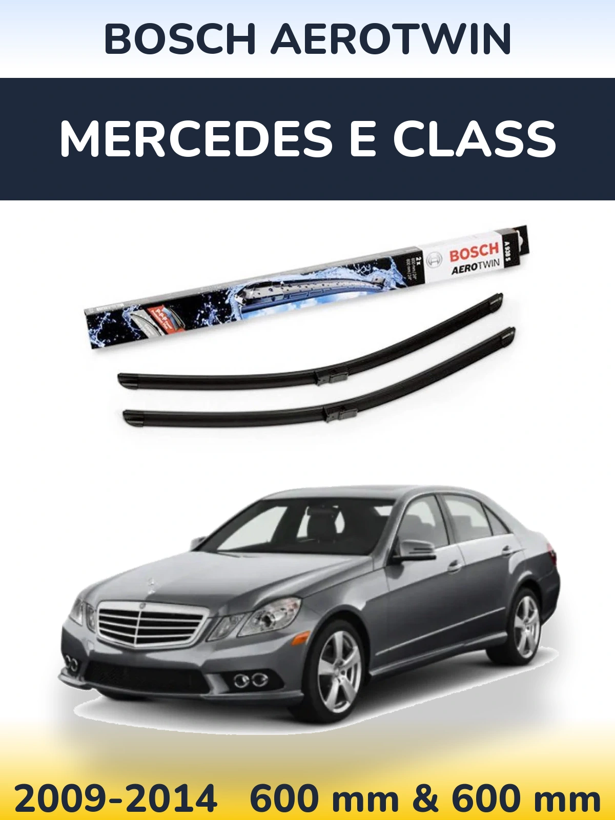 Комплект передніх щіток BOSCH AeroTwin 600 & 600 мм для Mercedes E Class 2009-2014