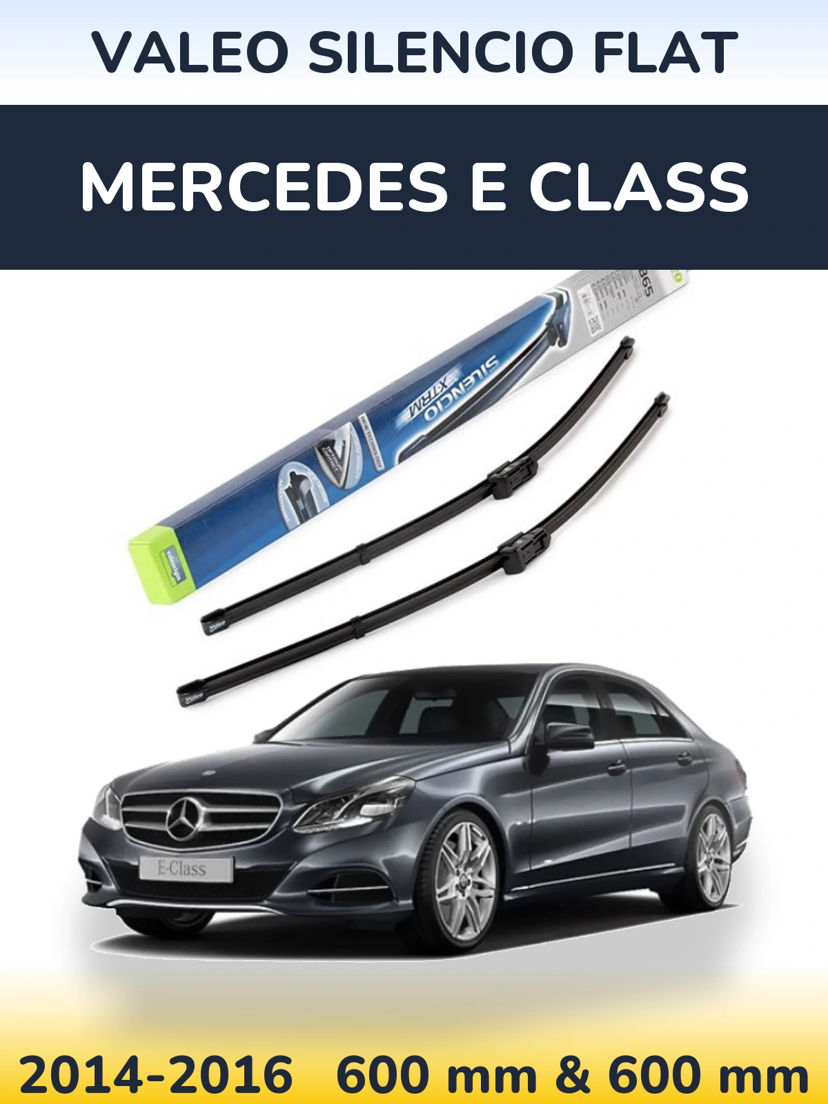 Комплект передних дворников Valeo Silencio Flat 600 & 600 мм для Mercedes E Class 2014-2016